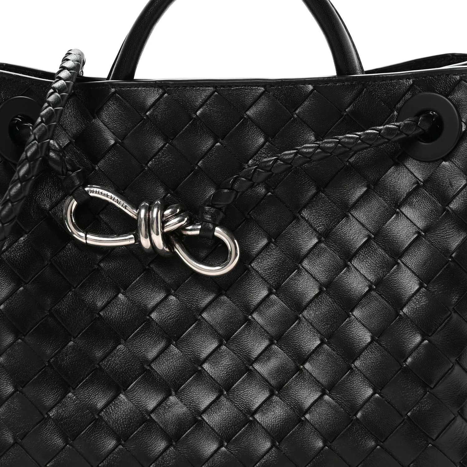 Nappa Intrecciato Small Andiamo Shoulder Bag Black - Image 7