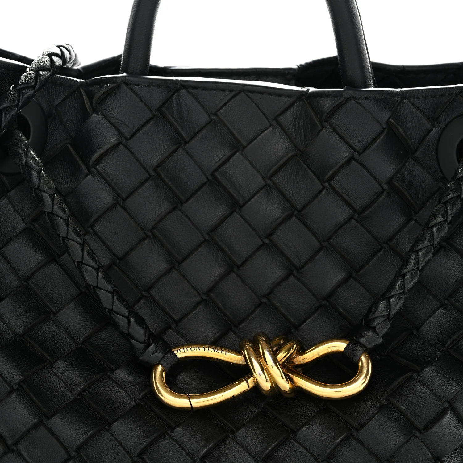 Nappa Intrecciato Small Andiamo Shoulder Bag Black - Image 8