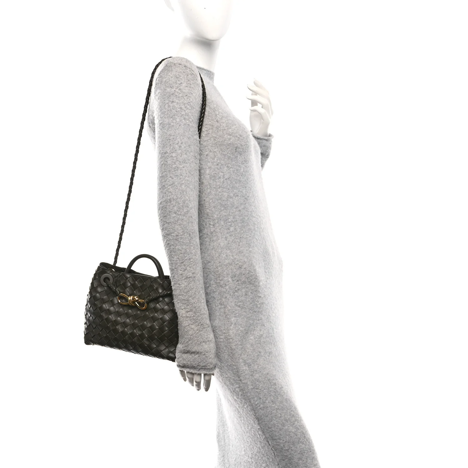 Nappa Intrecciato Small Andiamo Shoulder Bag Cypress - Image 2