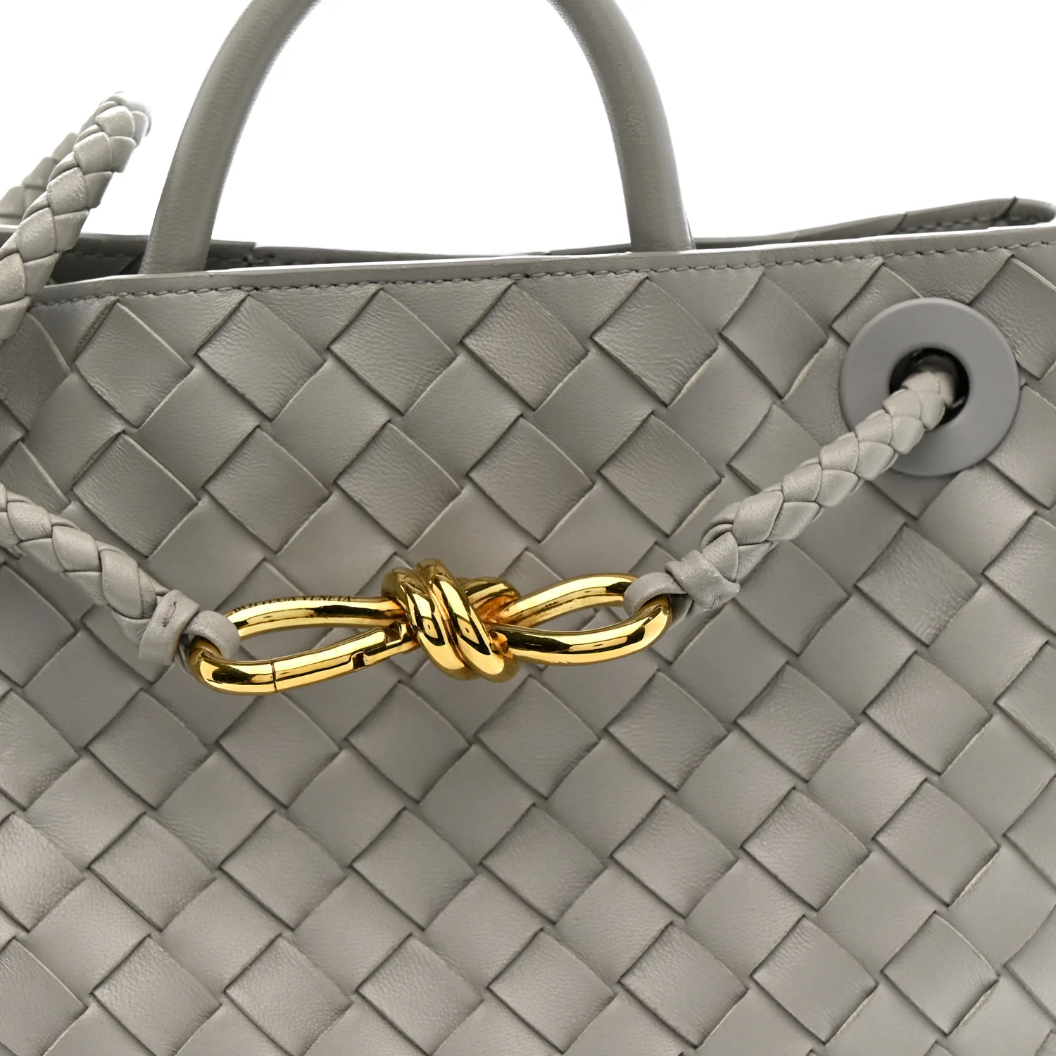 Nappa Intrecciato Small Andiamo Shoulder Bag Sterling - Image 7