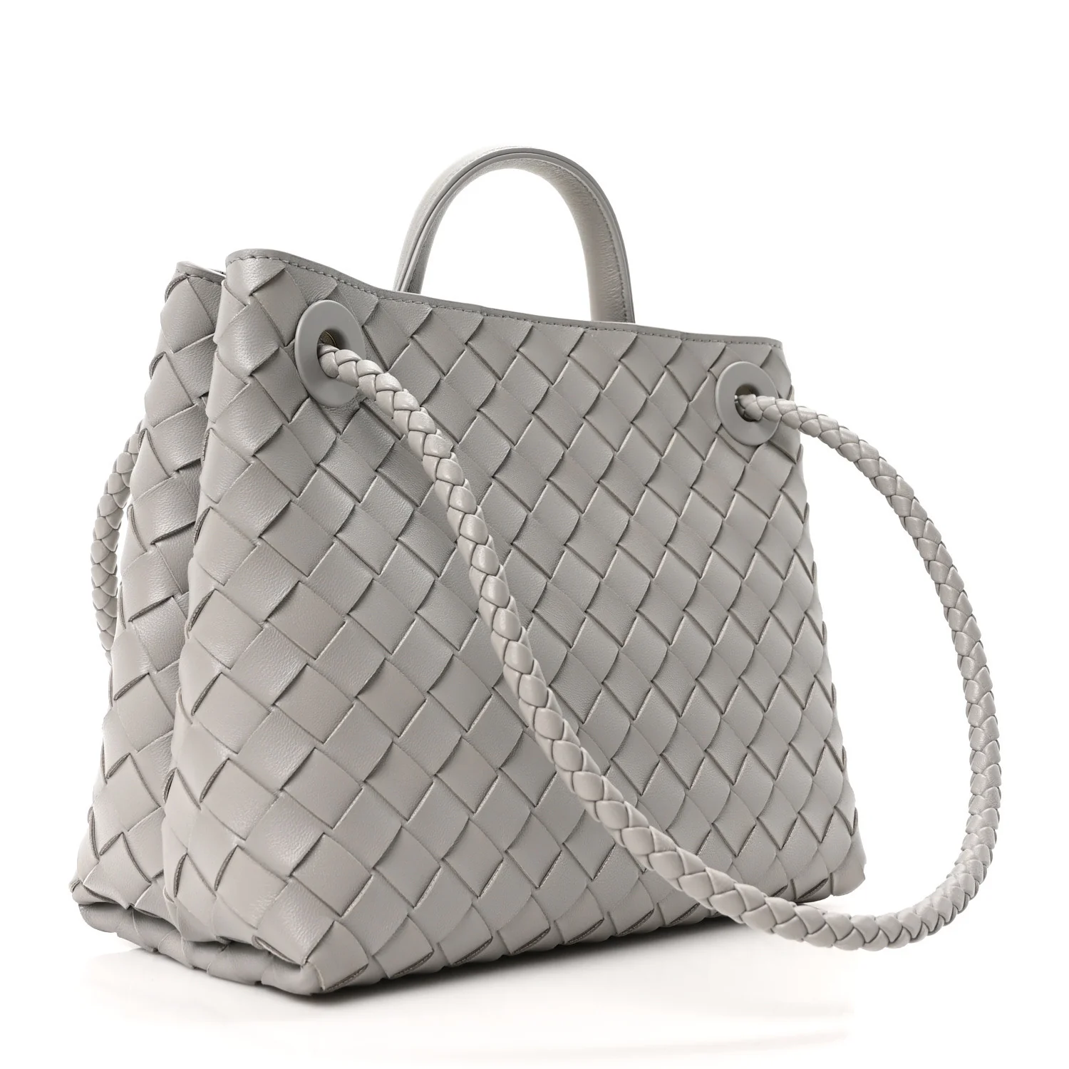 Nappa Intrecciato Small Andiamo Shoulder Bag Sterling - Image 3