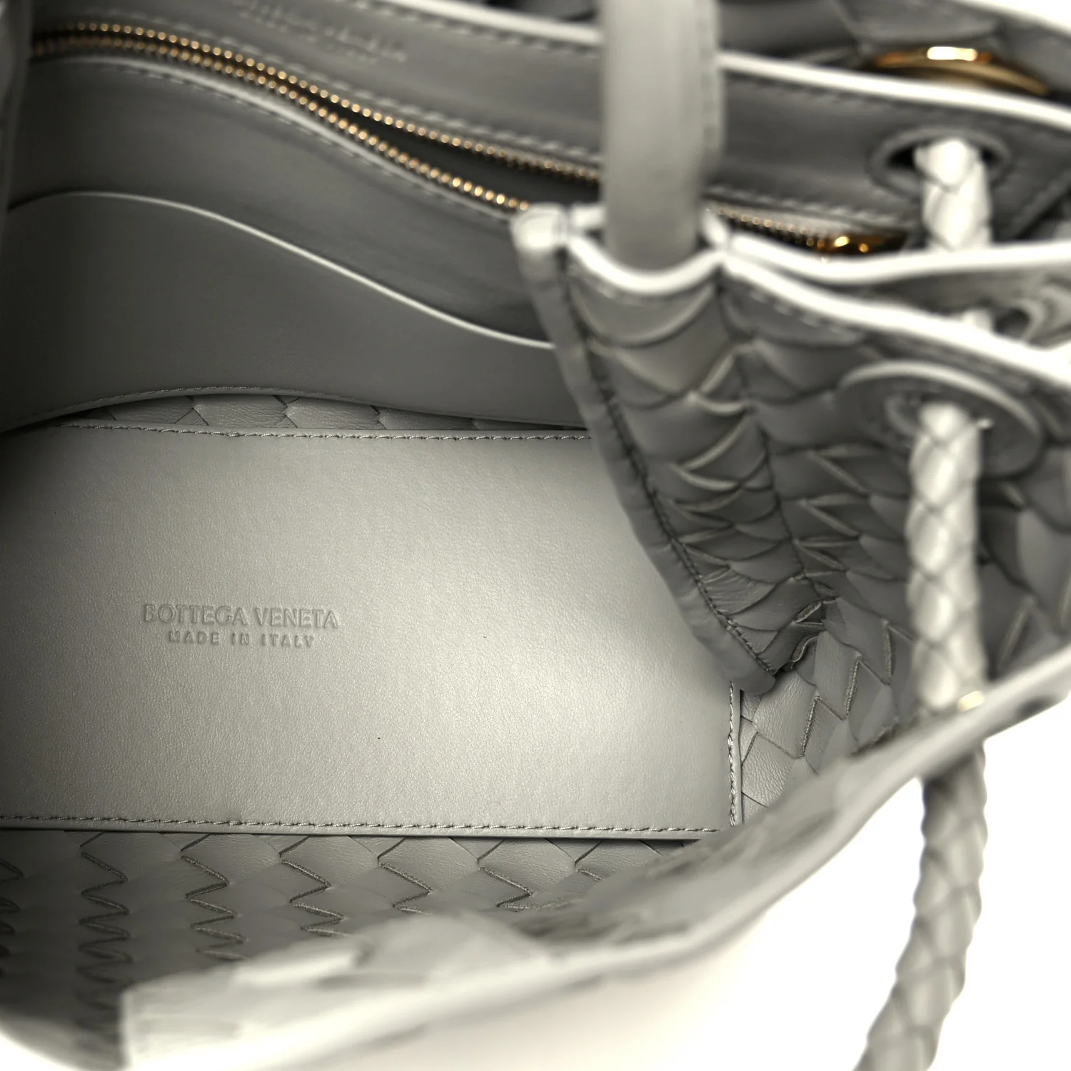 Nappa Intrecciato Small Andiamo Shoulder Bag Sterling - Image 5