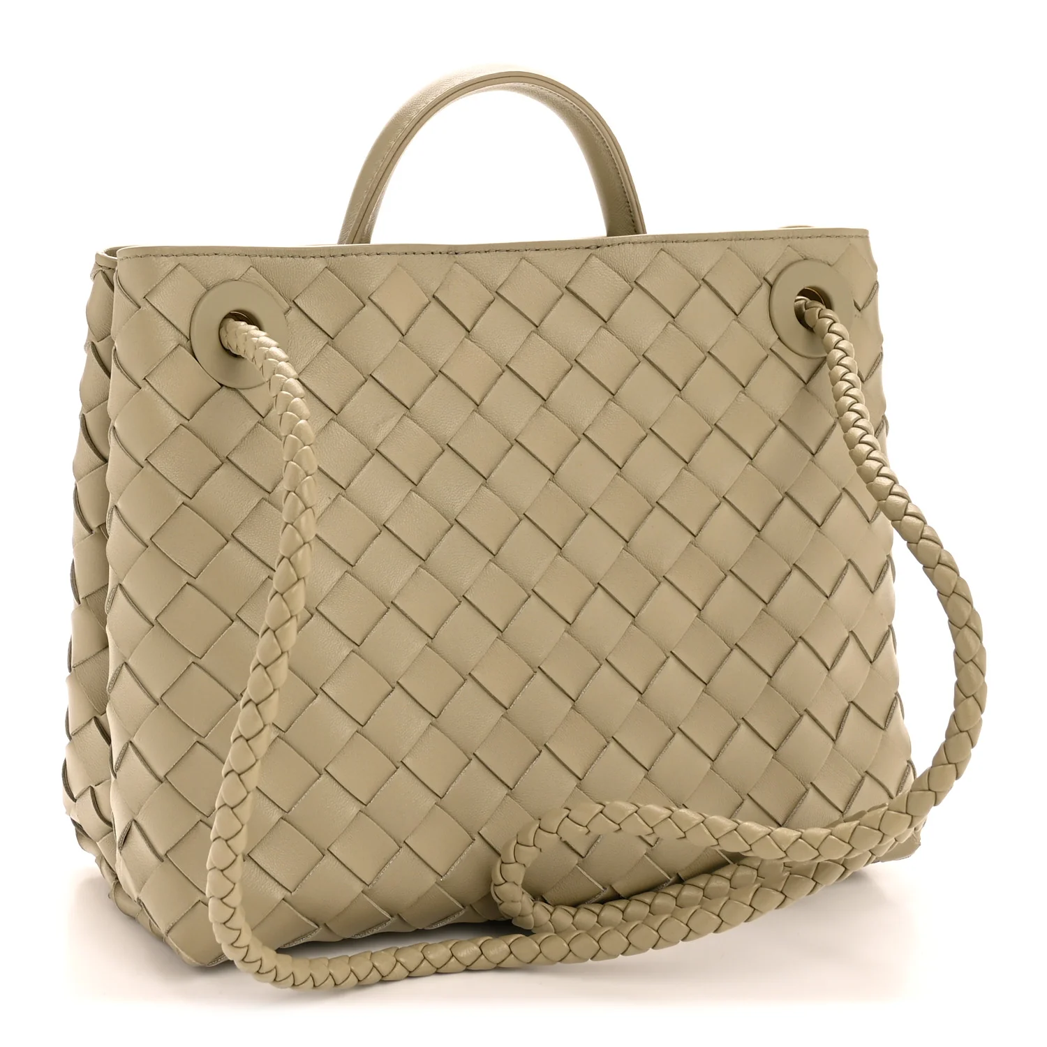 Nappa Intrecciato Small Andiamo Shoulder Bag Travertine - Image 3