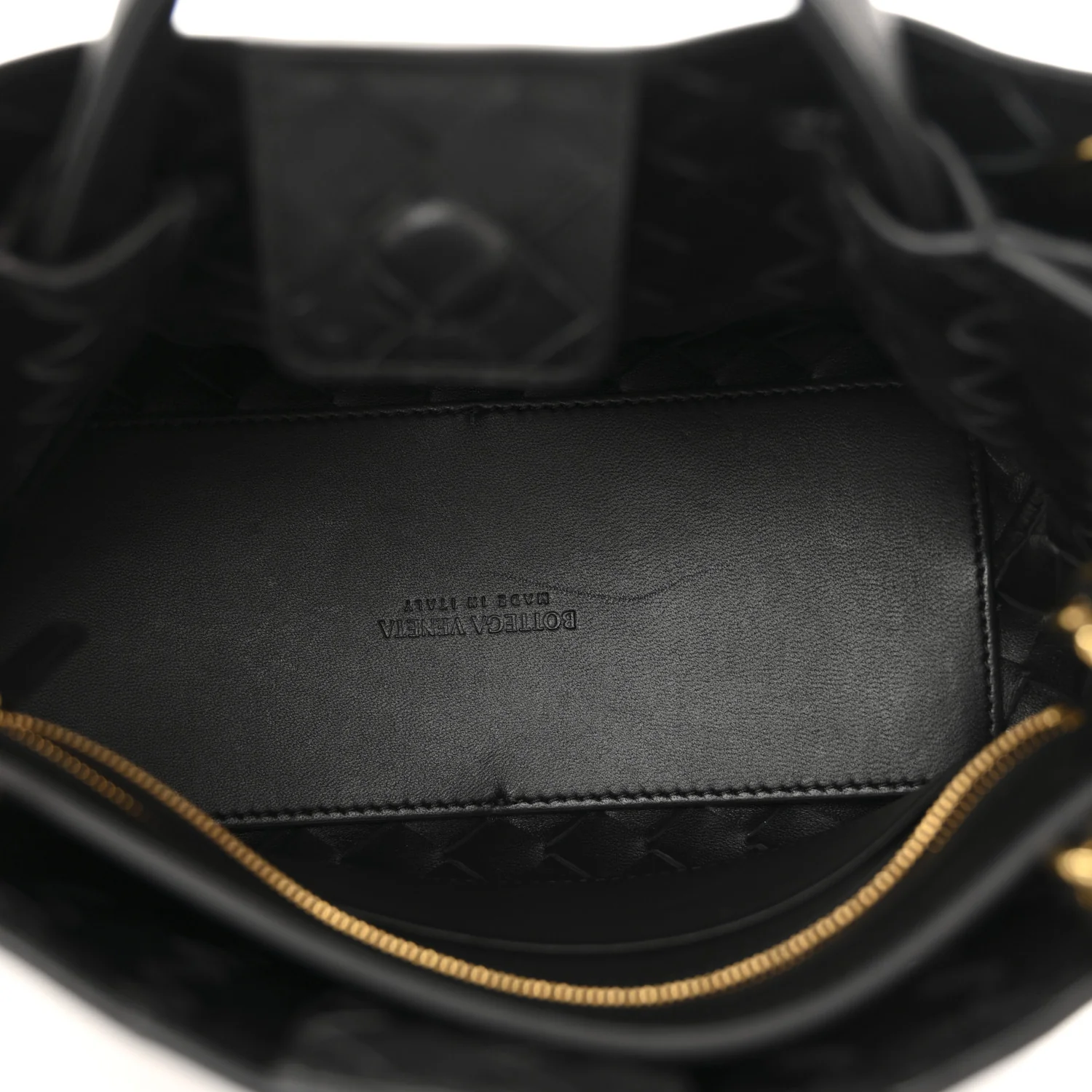 Nappa Intrecciato Small Andiamo With Chain Shoulder Bag Black - Image 5