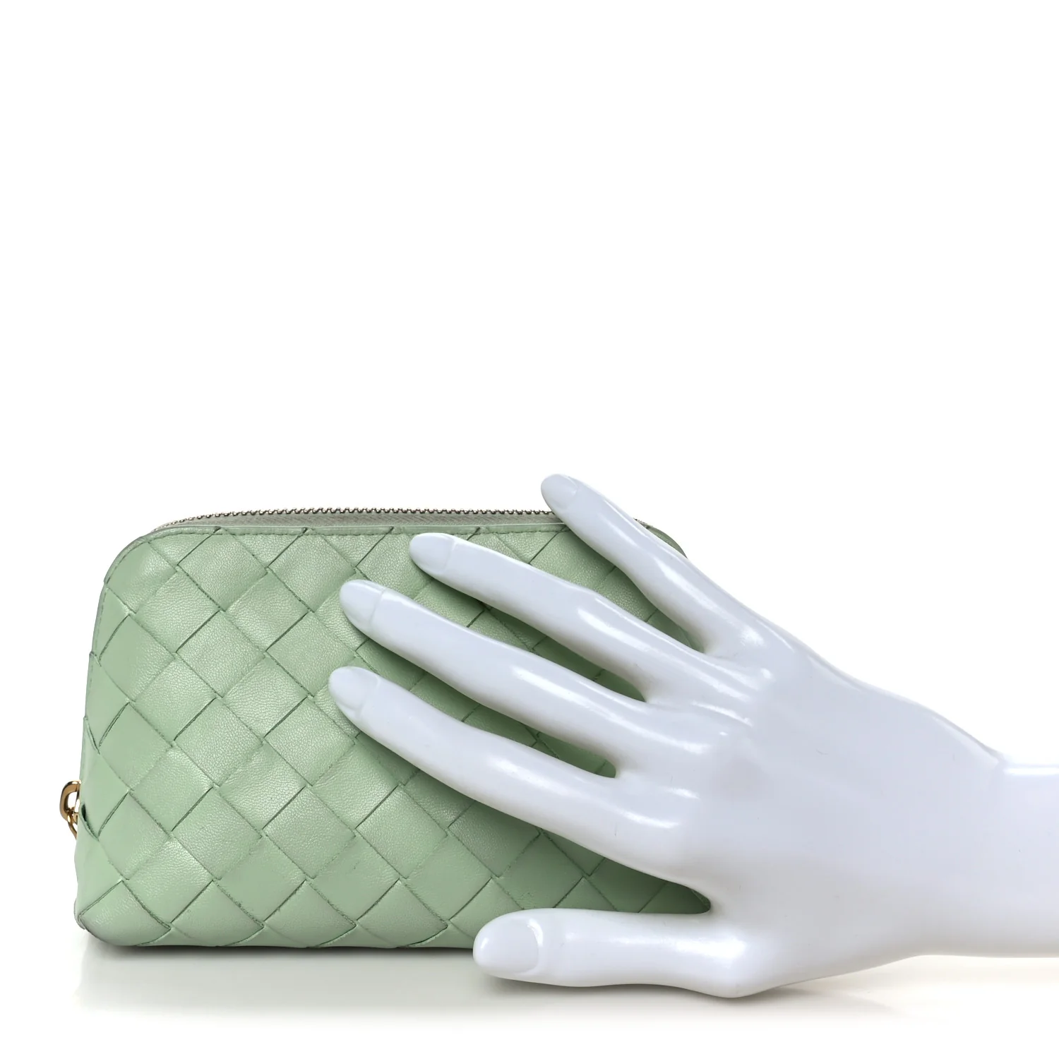 Nappa Intrecciato Small Beauty Pouch Fresh Mint - Image 2