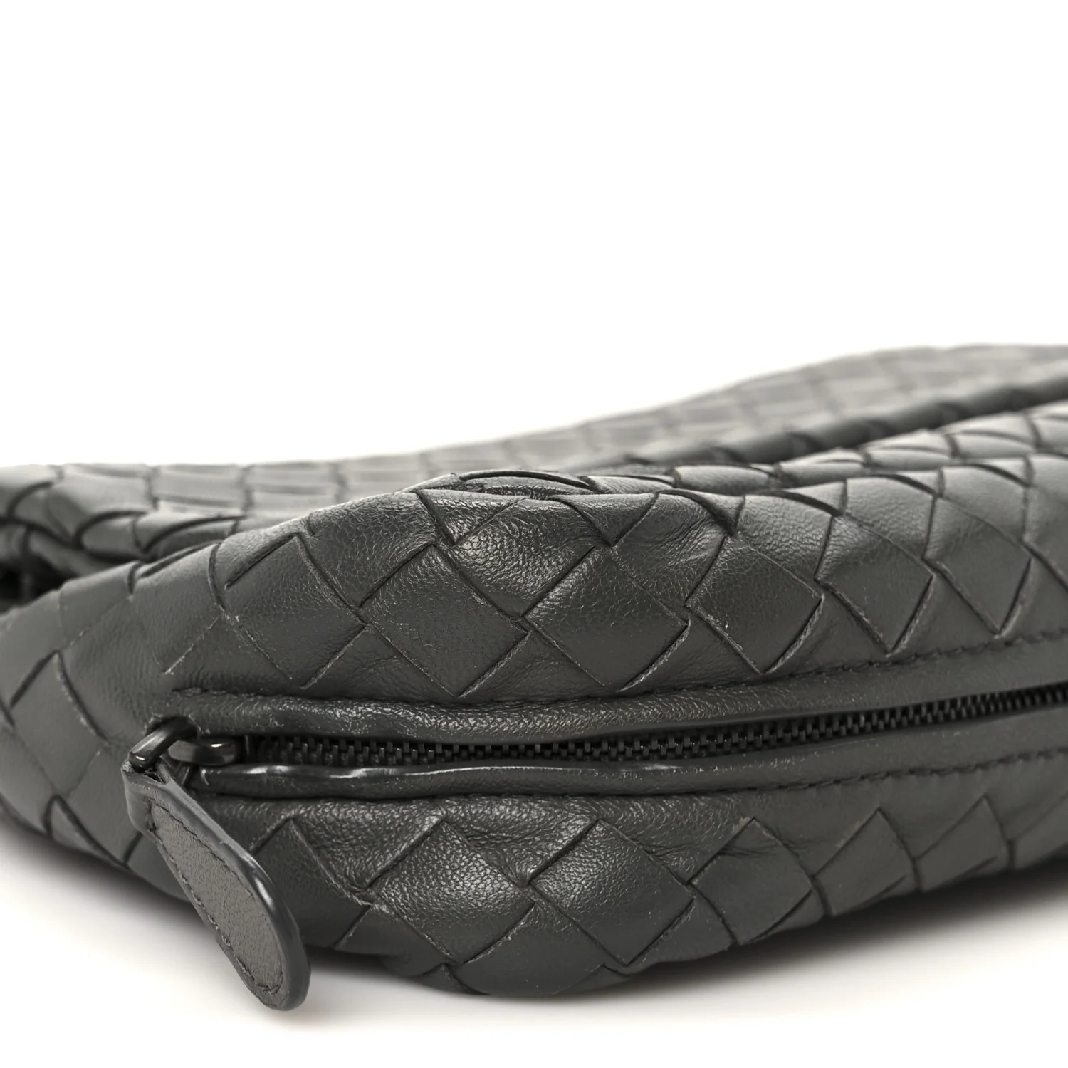 Nappa Intrecciato Small Chain Crossbody Light Grey - Image 11