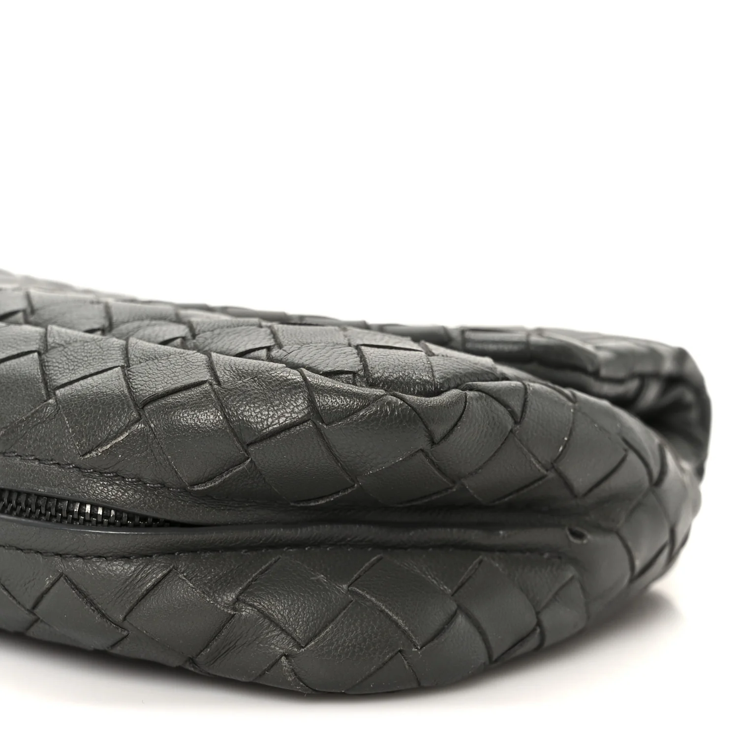 Nappa Intrecciato Small Chain Crossbody Light Grey - Image 12