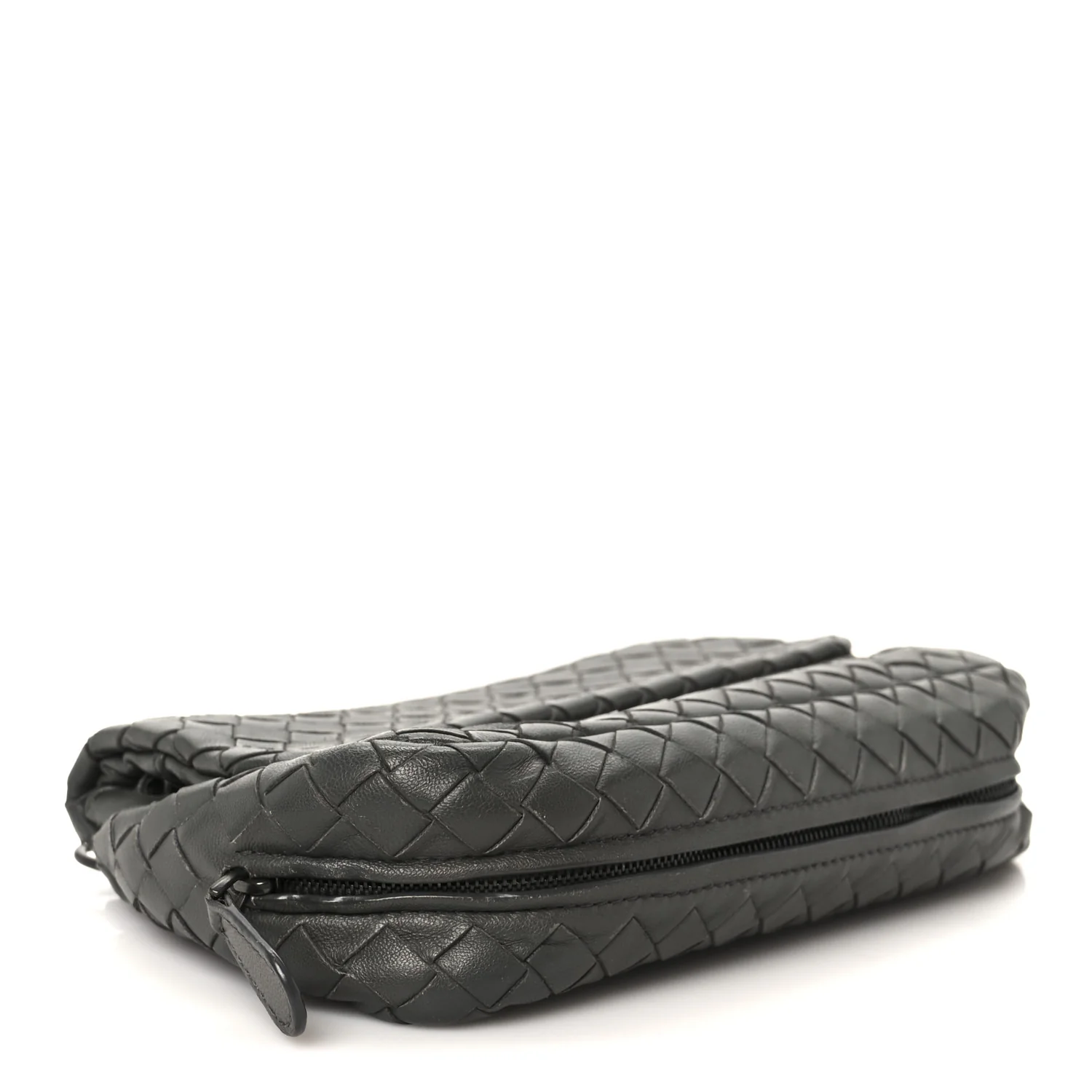 Nappa Intrecciato Small Chain Crossbody Light Grey - Image 4