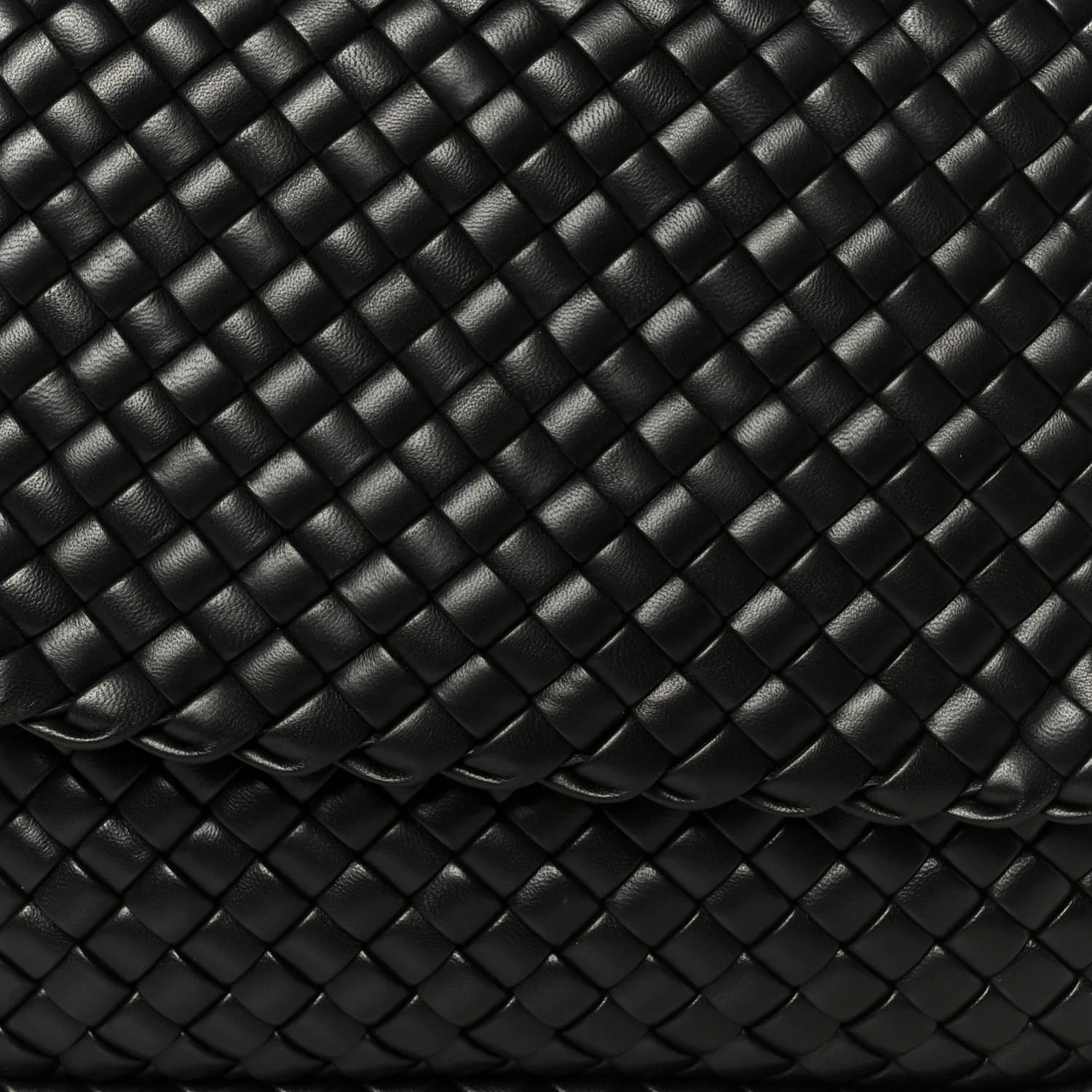 Nappa Intrecciato Small Cobble Messenger Bag Black - Image 10