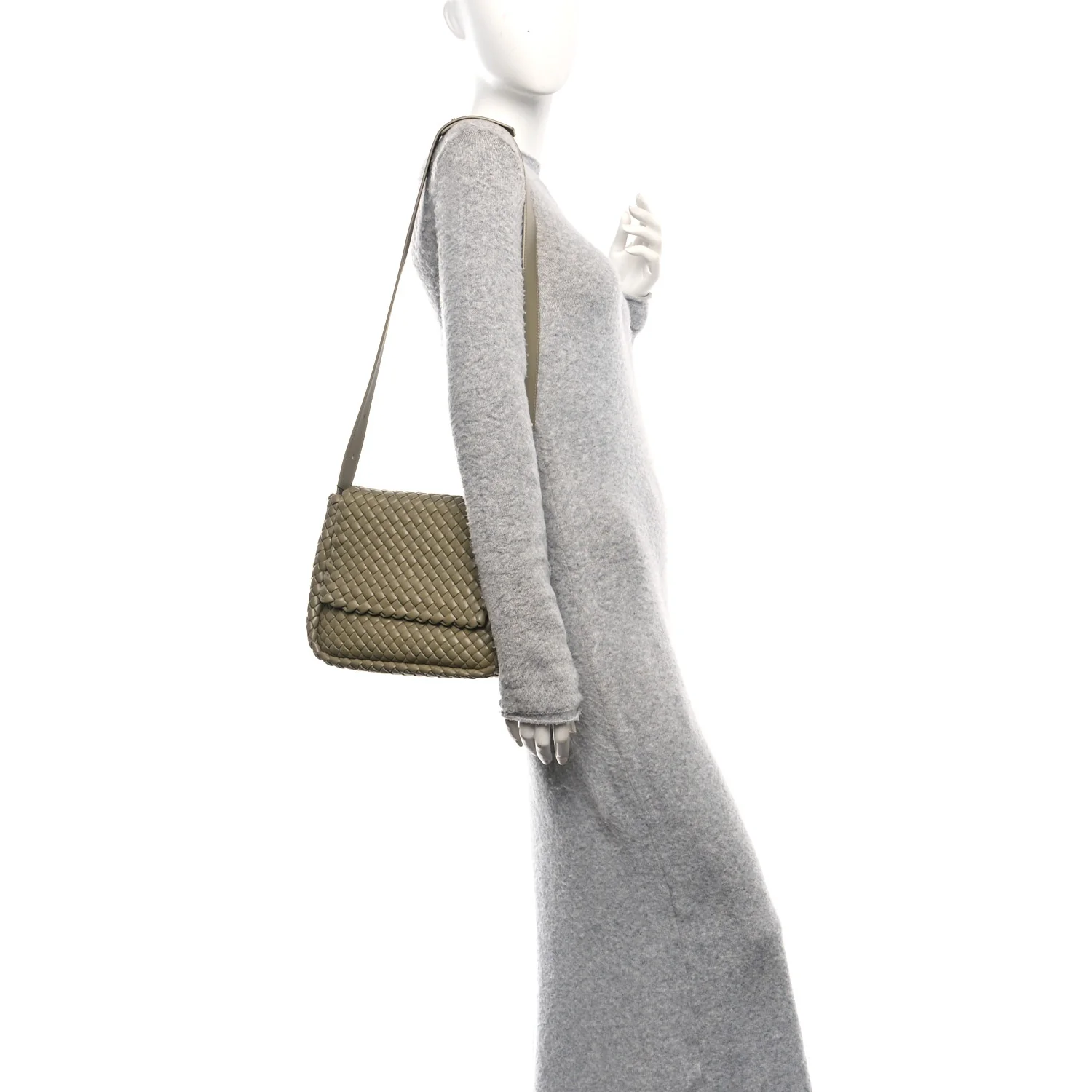 Nappa Intrecciato Small Cobble Shoulder Bag Camel - Image 3