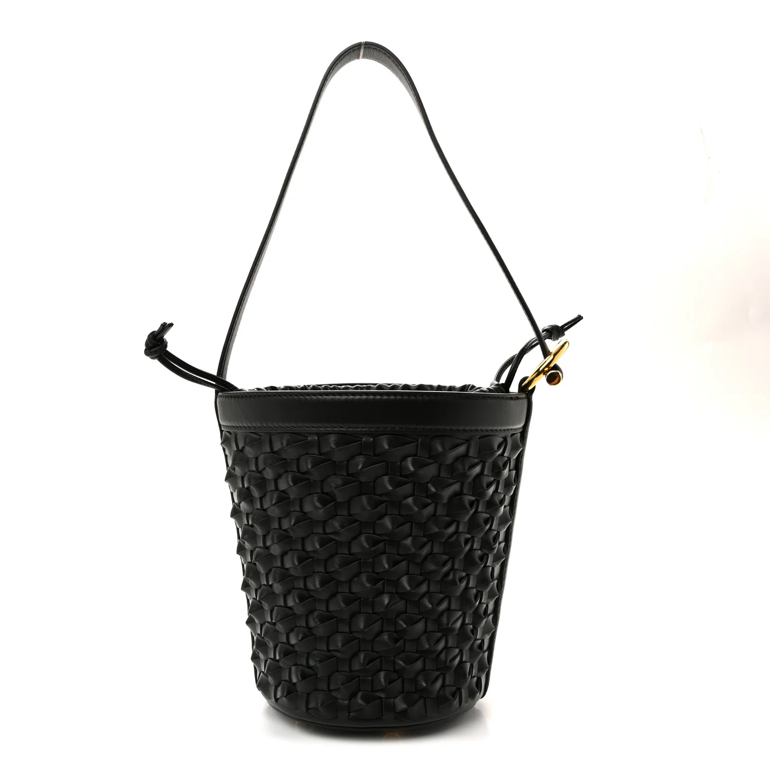 Nappa Intrecciato Small JJ Bucket Bag Black