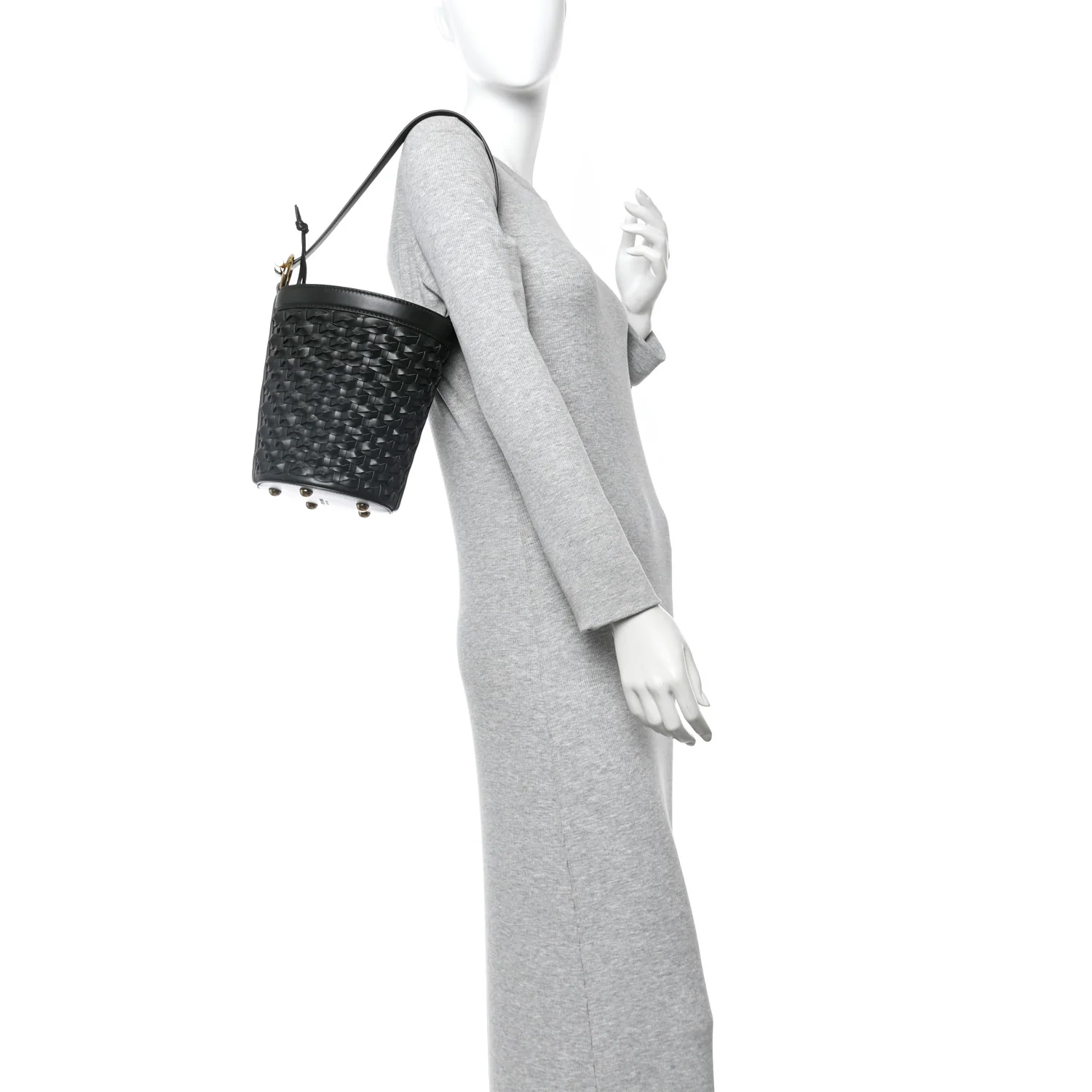 Nappa Intrecciato Small JJ Bucket Bag Black - Image 2