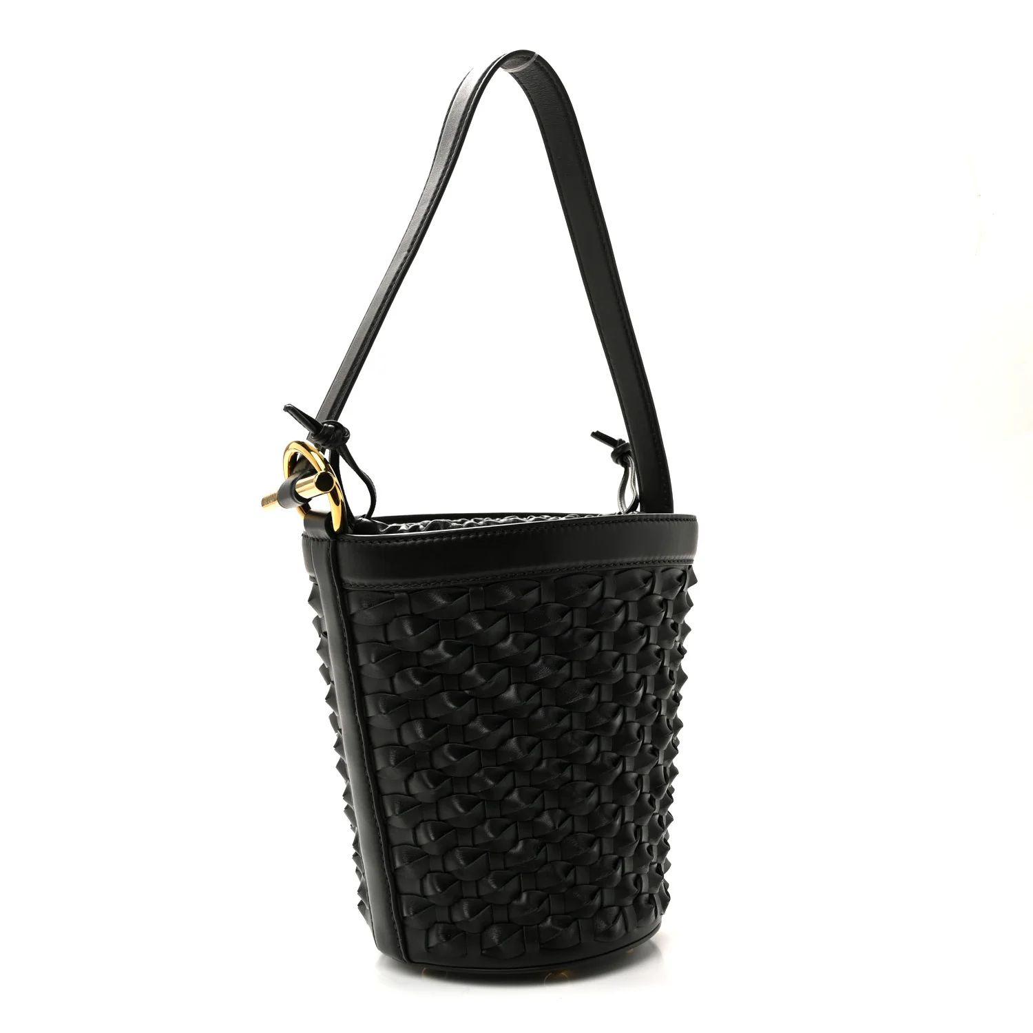 Nappa Intrecciato Small JJ Bucket Bag Black - Image 3