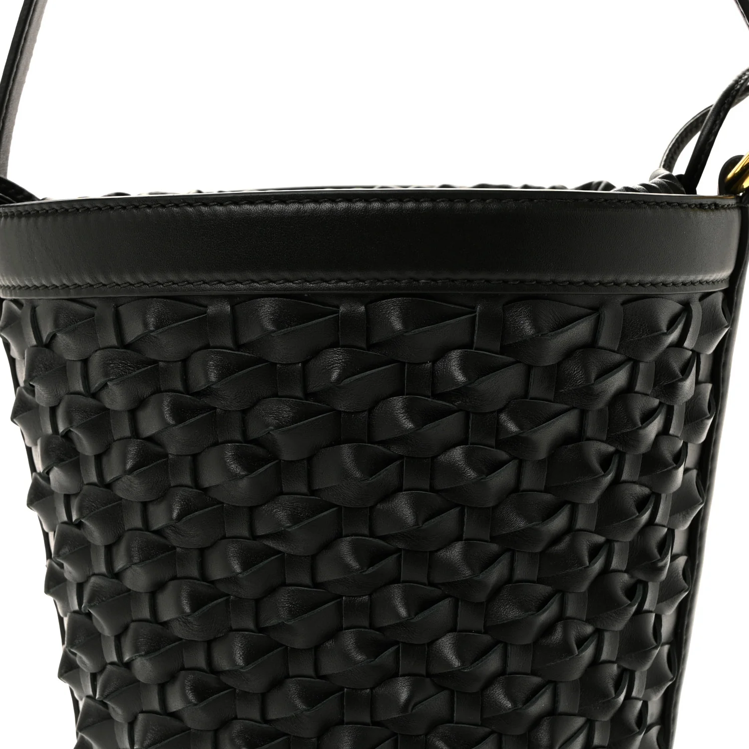 Nappa Intrecciato Small JJ Bucket Bag Black - Image 9