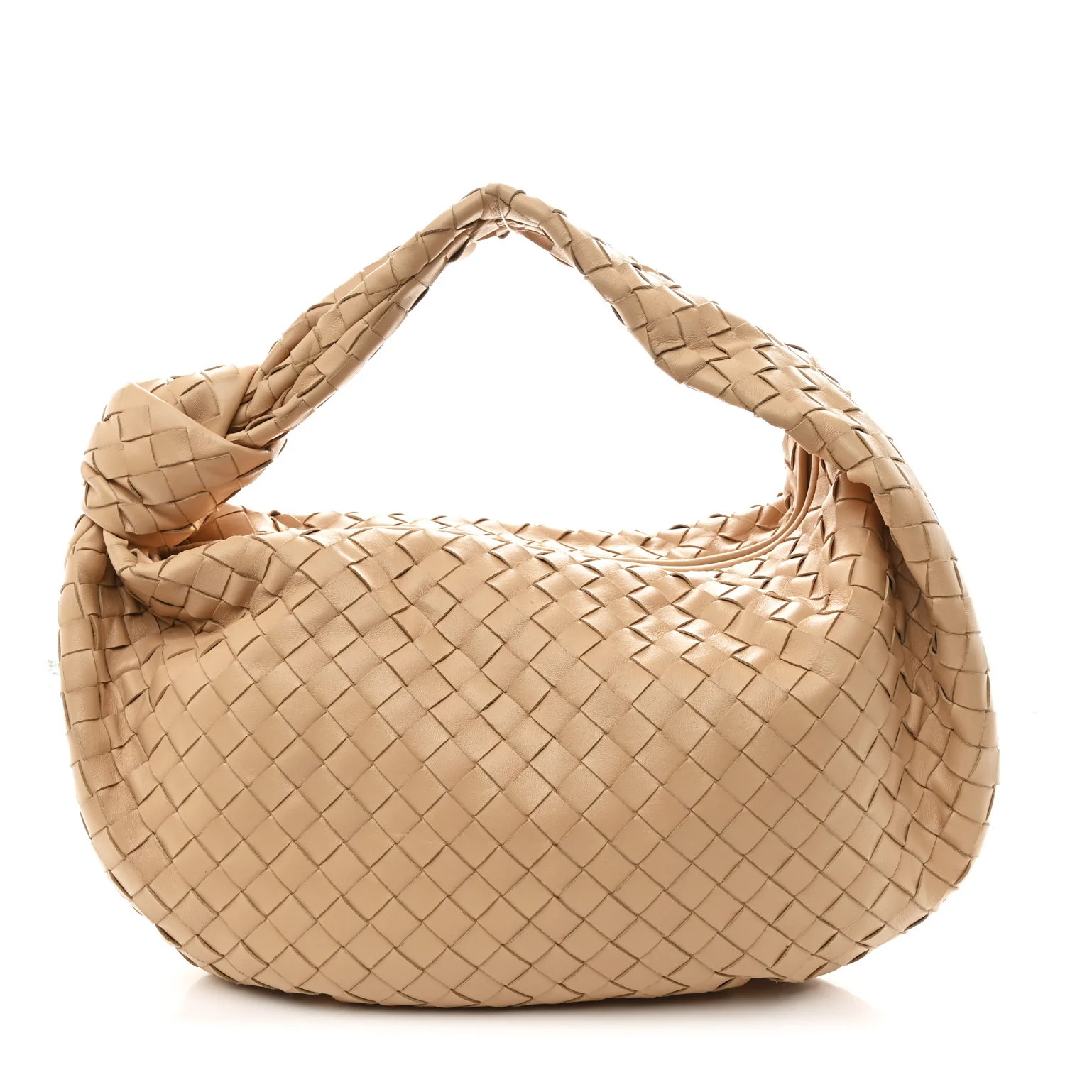 Nappa Intrecciato Small Jodie Hobo Almond