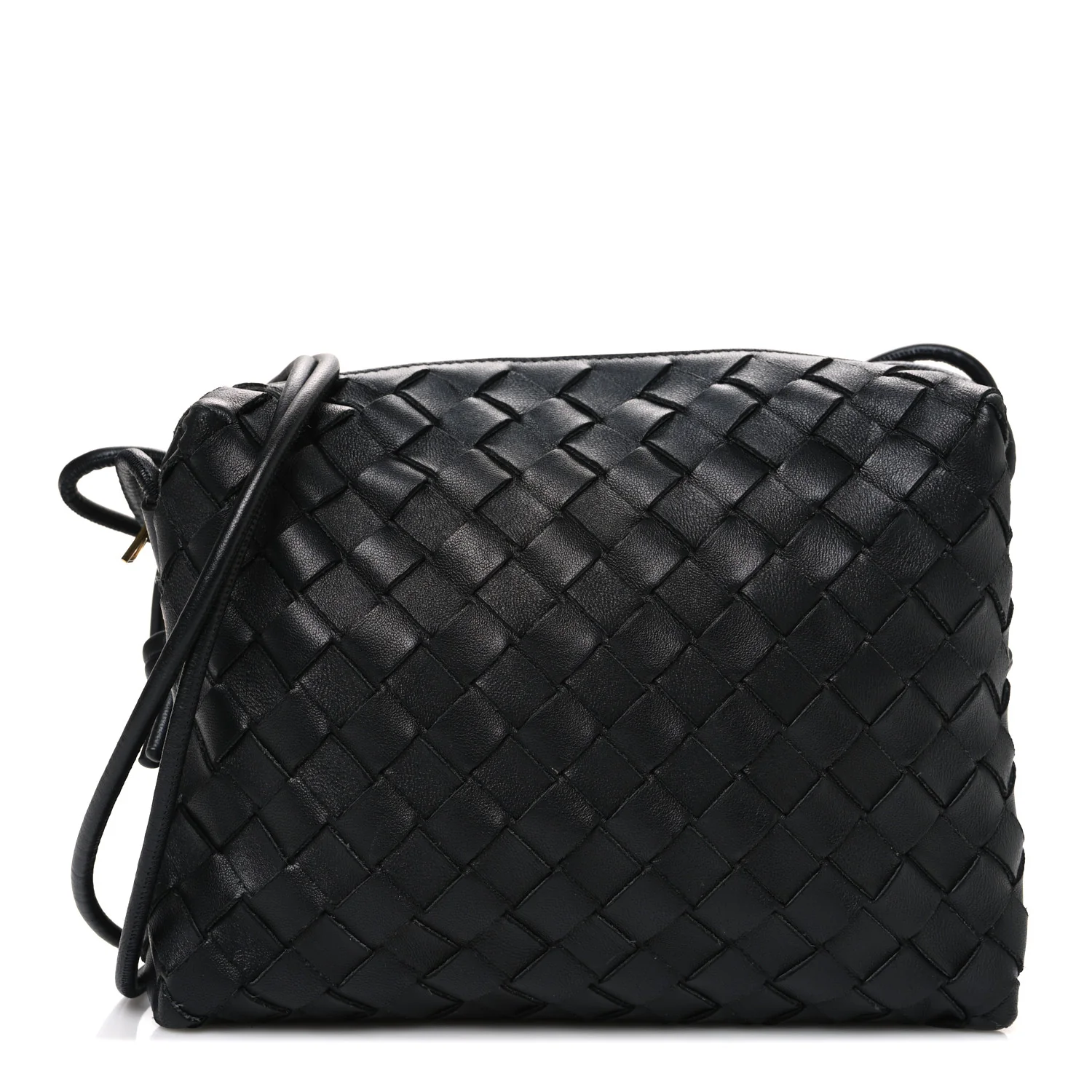 Nappa Intrecciato Small Loop Camera Bag Black