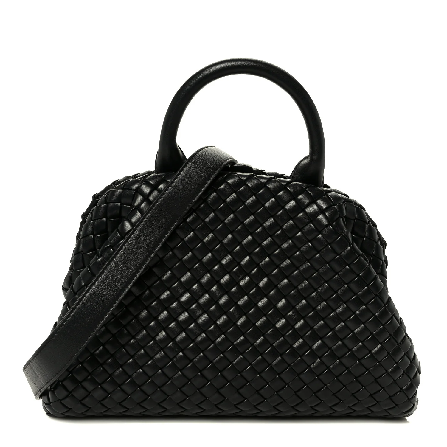 Nappa Intrecciato Small Padded The Handle Tote Black - Image 2