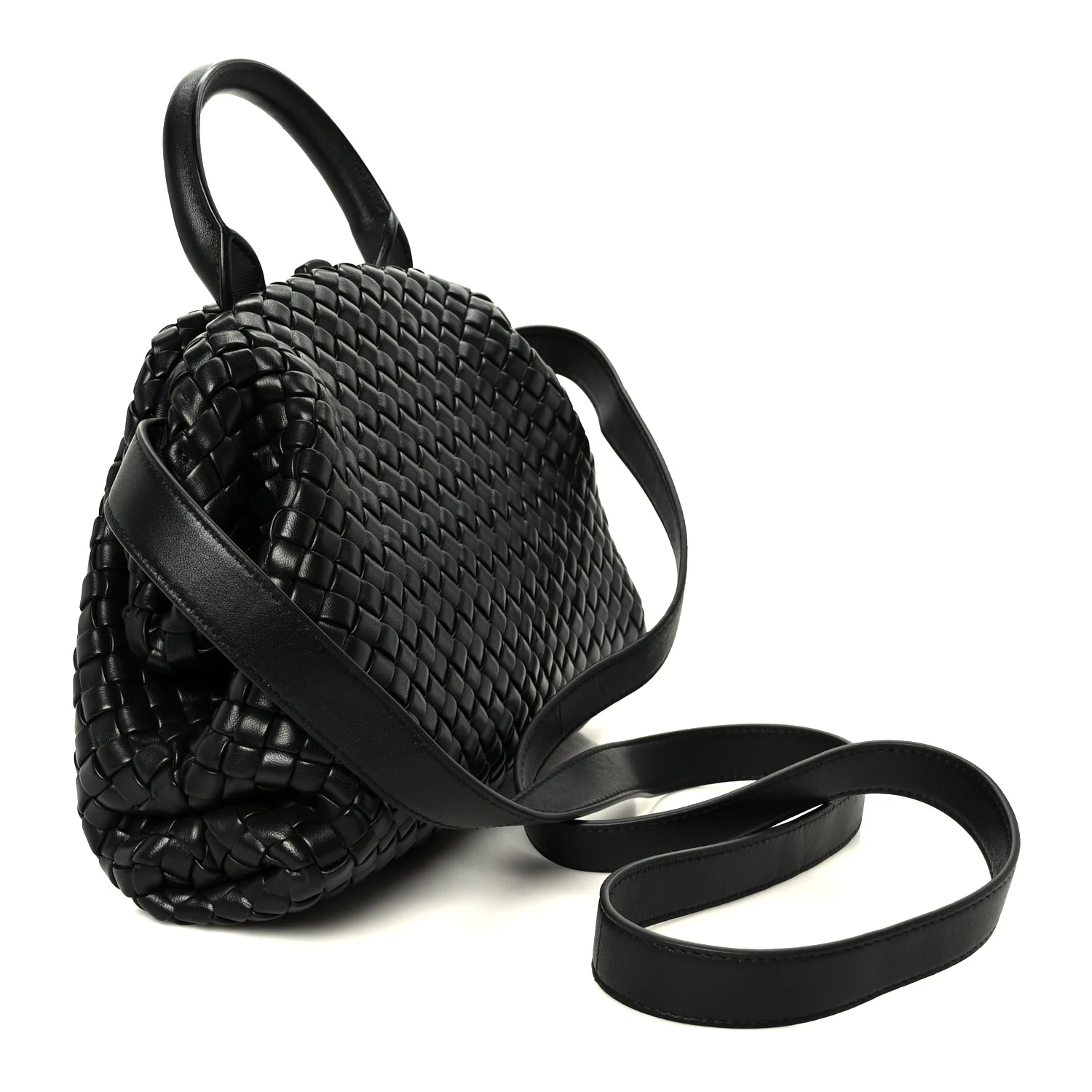 Nappa Intrecciato Small Padded The Handle Tote Black - Image 5