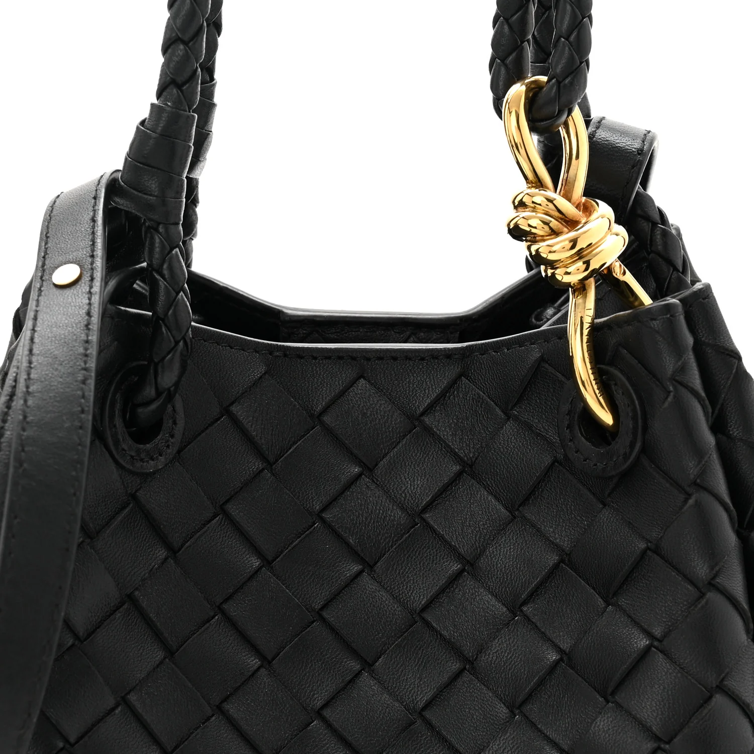 Nappa Intrecciato Small Parachute Shoulder Bag Black - Image 7