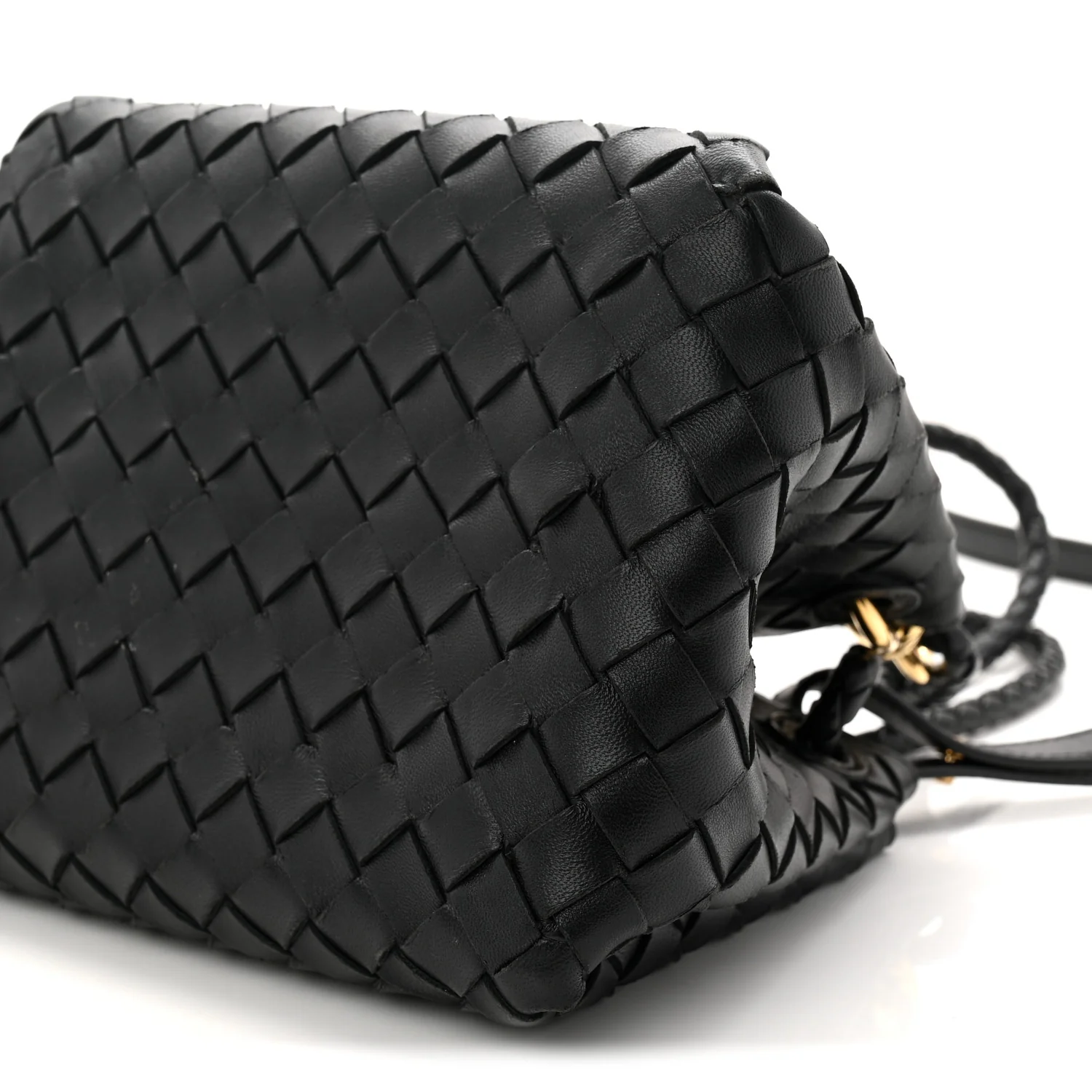Nappa Intrecciato Small Parachute Shoulder Bag Black - Image 9