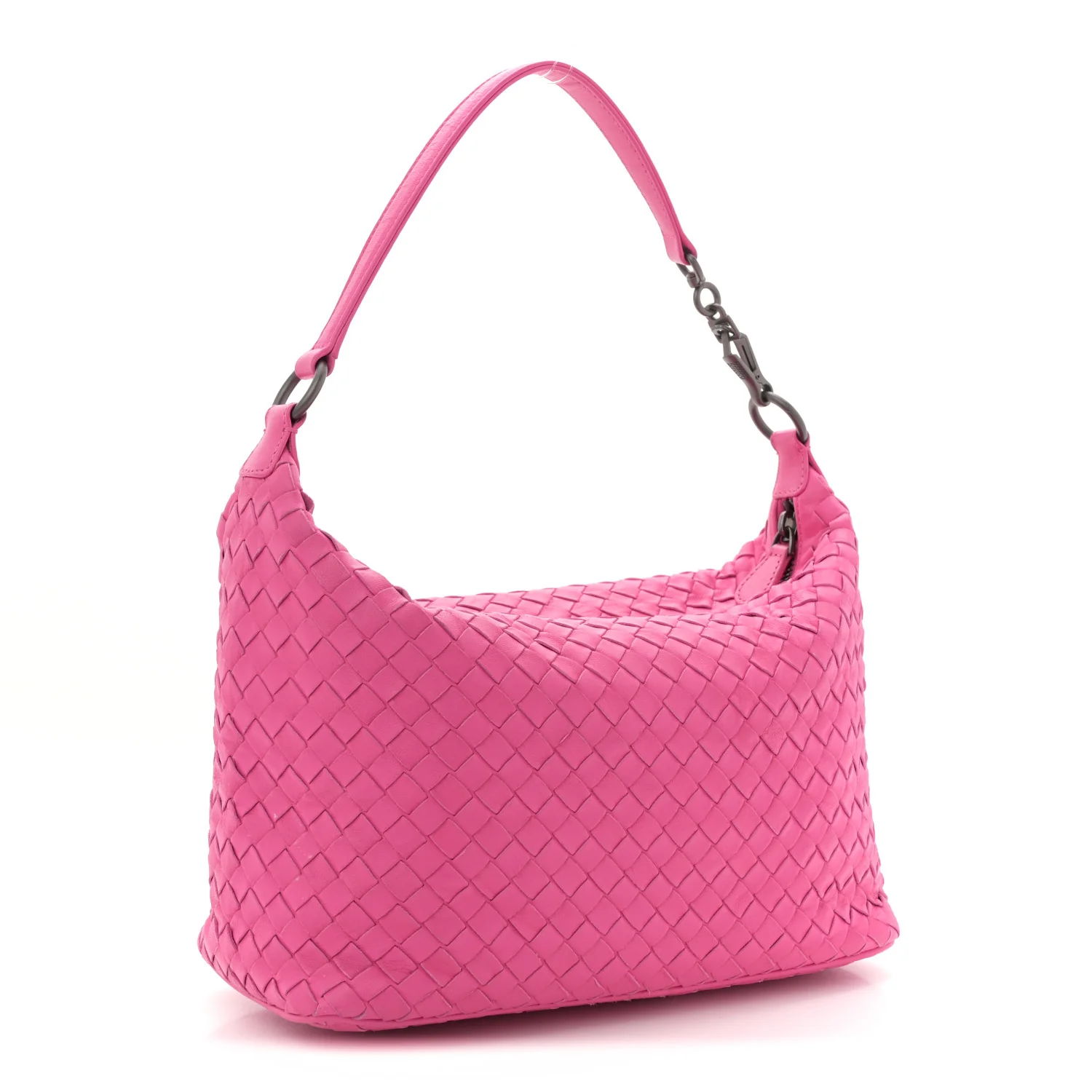 Nappa Intrecciato Small Shoulder Bag Rosa Shock - Image 3