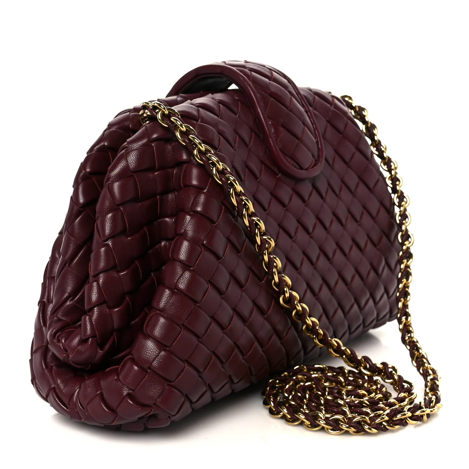 Nappa Intrecciato Small The Lauren 1980 Clutch With Chain Barolo - Image 3