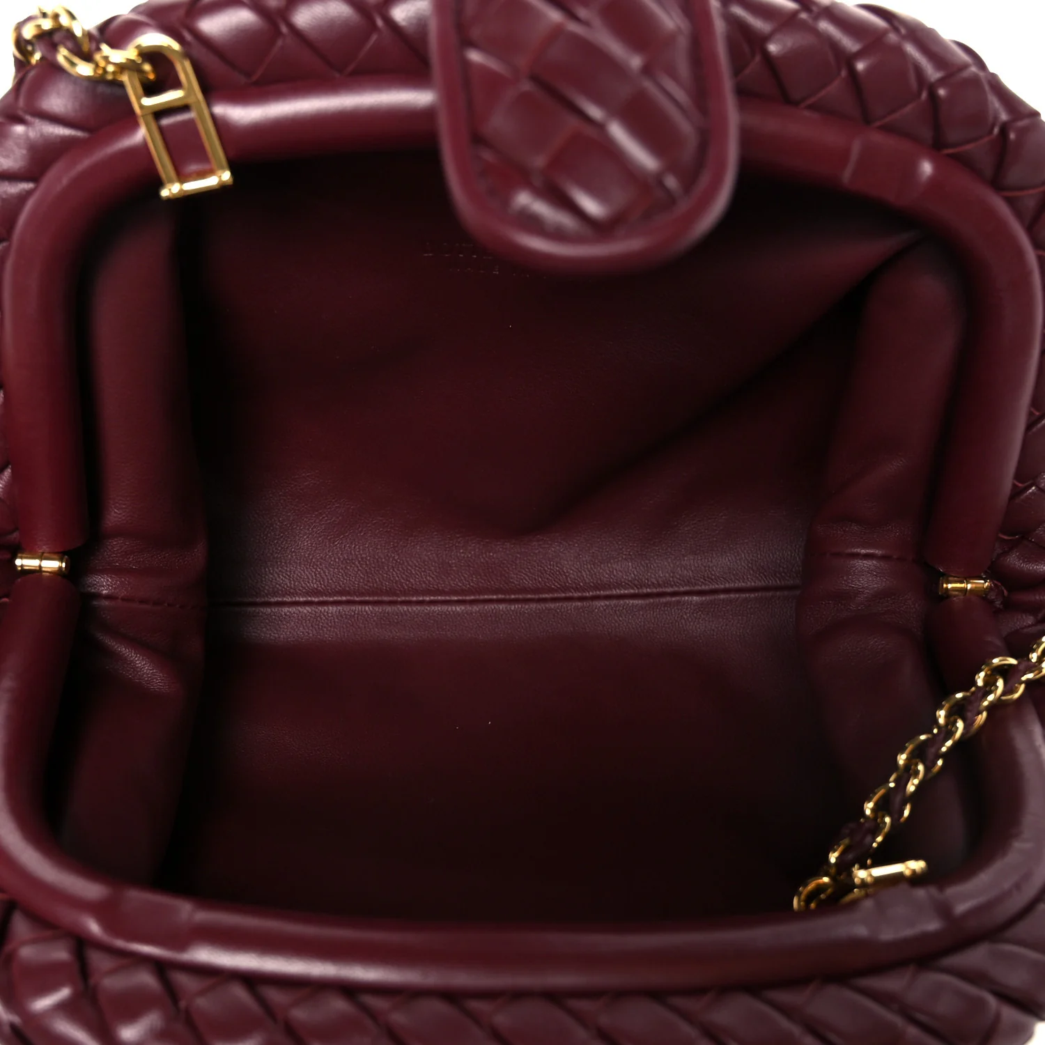 Nappa Intrecciato Small The Lauren 1980 Clutch With Chain Barolo - Image 5