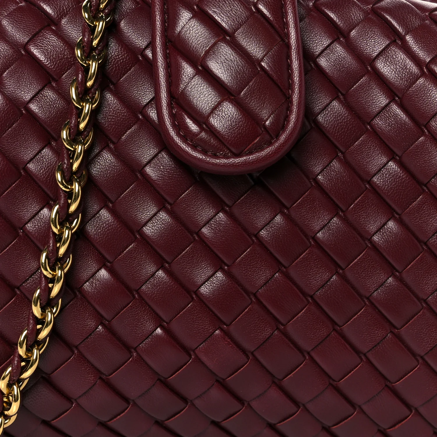 Nappa Intrecciato Small The Lauren 1980 Clutch With Chain Barolo - Image 9