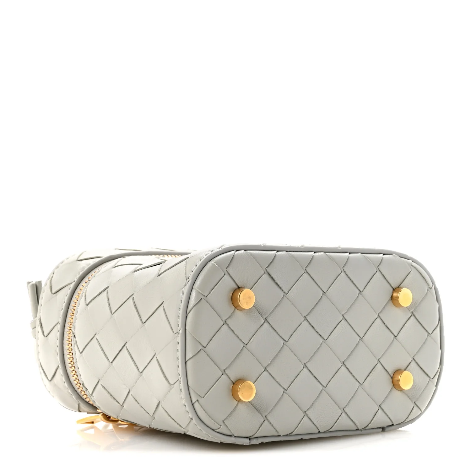 Nappa Intrecciato Small Vanity Case On Strap Agate Grey - Image 4