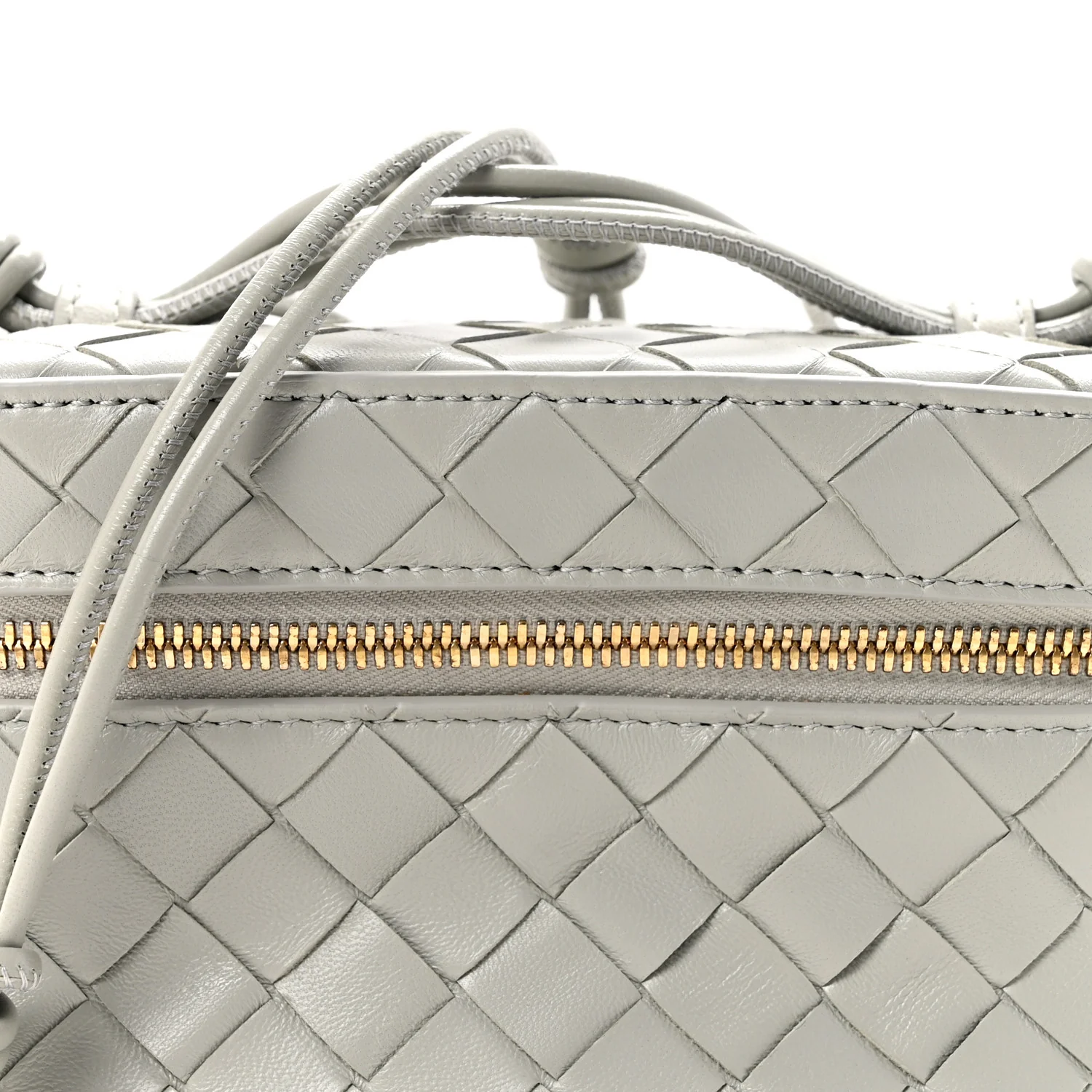 Nappa Intrecciato Small Vanity Case On Strap Agate Grey - Image 7