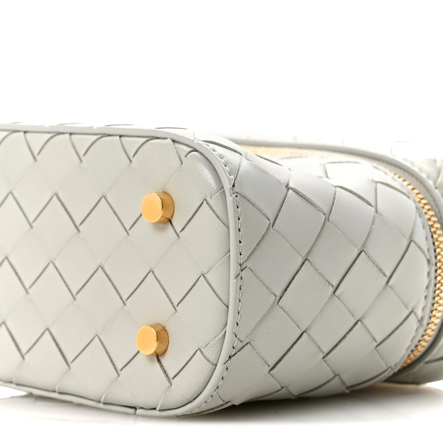 Nappa Intrecciato Small Vanity Case On Strap Agate Grey - Image 9