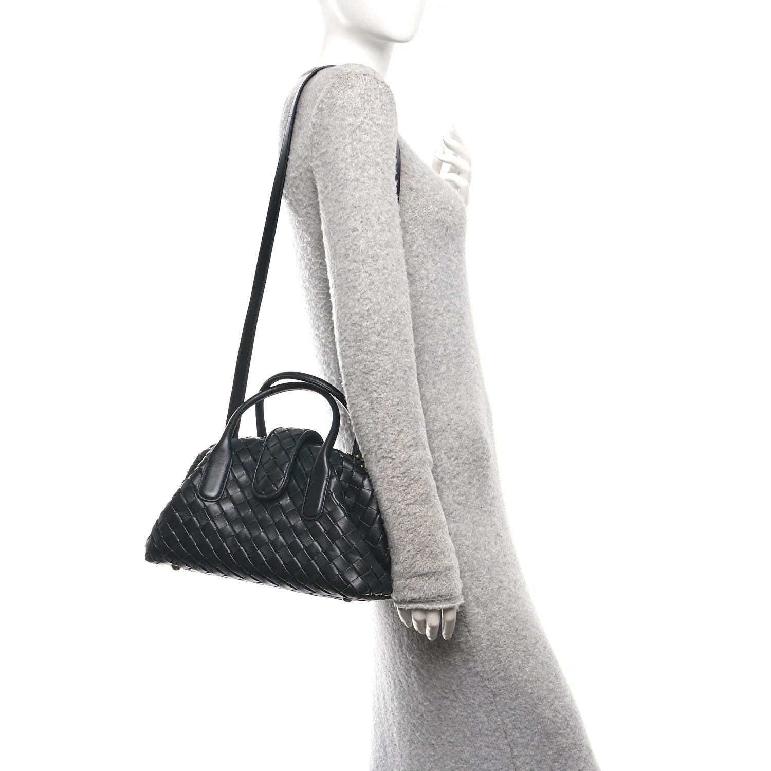Nappa Intrecciato Teen The Lauren 1980 Bauletto Black - Image 3