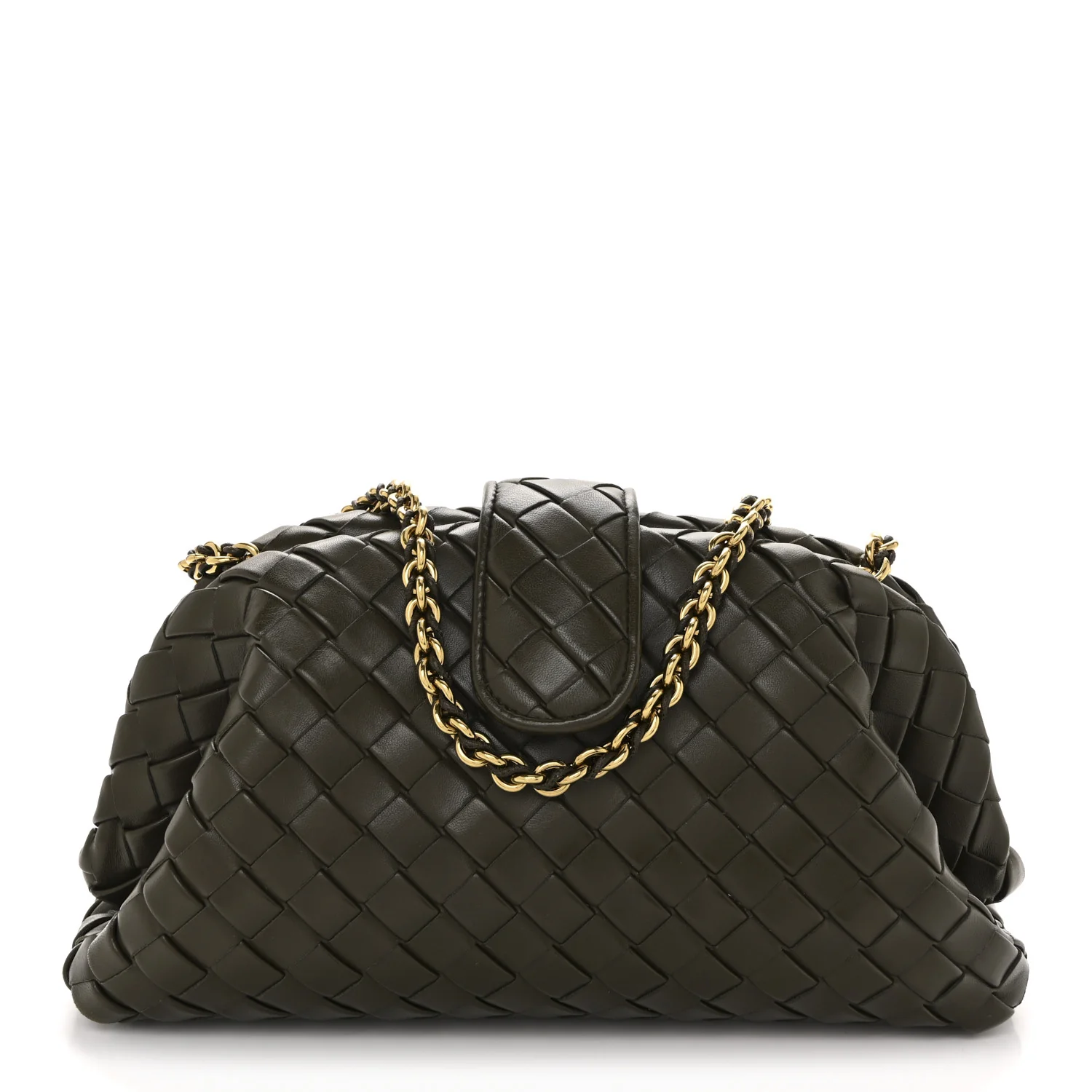 Nappa Intrecciato Teen The Lauren 1980 Clutch With Chain Khaki