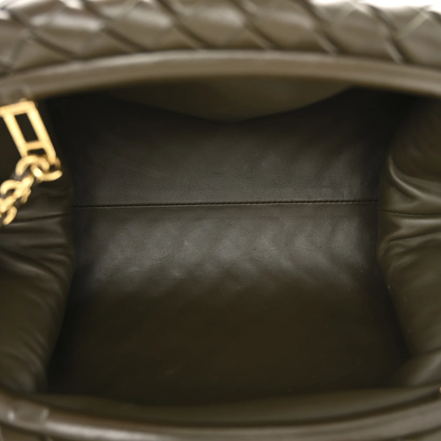 Nappa Intrecciato Teen The Lauren 1980 Clutch With Chain Khaki - Image 5