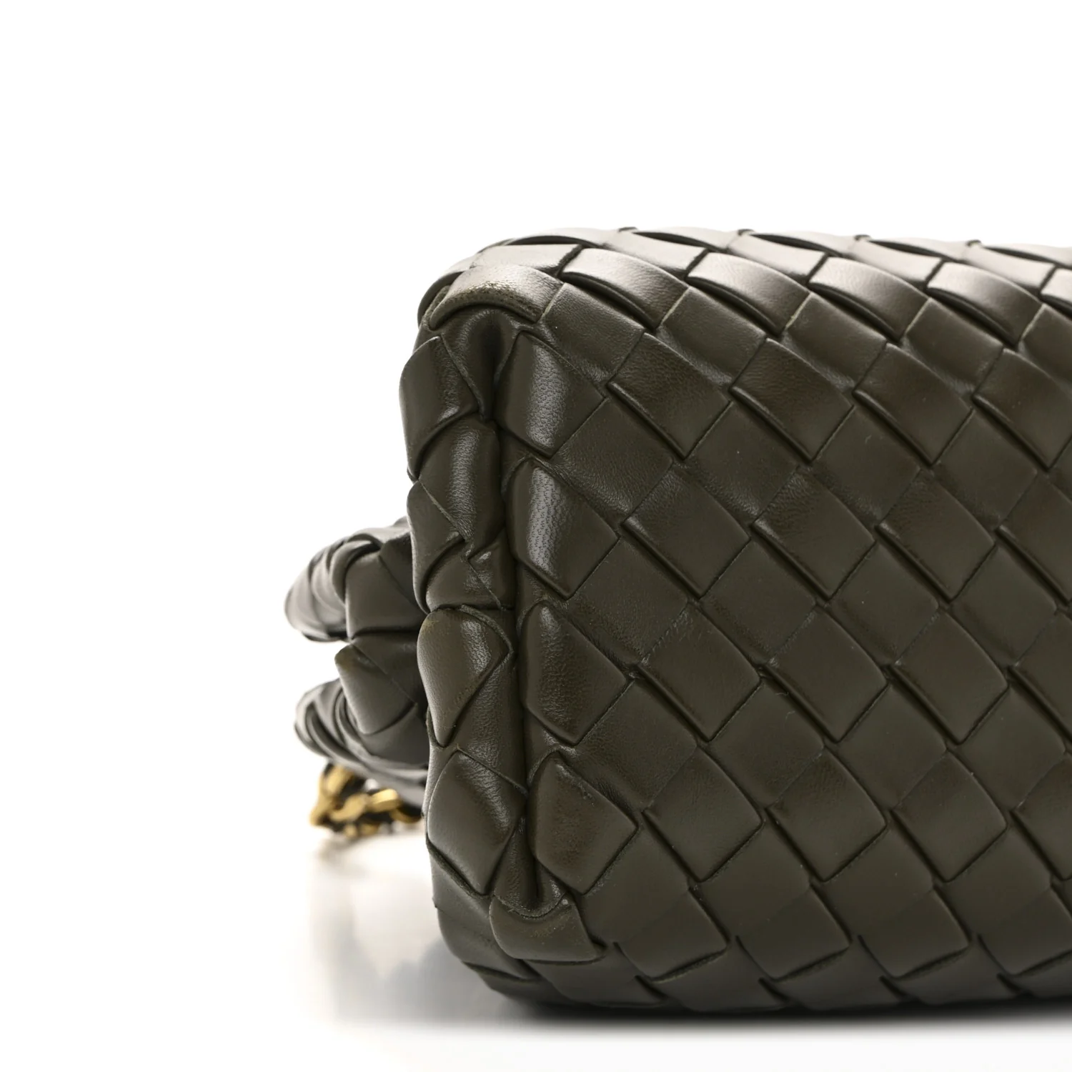 Nappa Intrecciato Teen The Lauren 1980 Clutch With Chain Khaki - Image 9