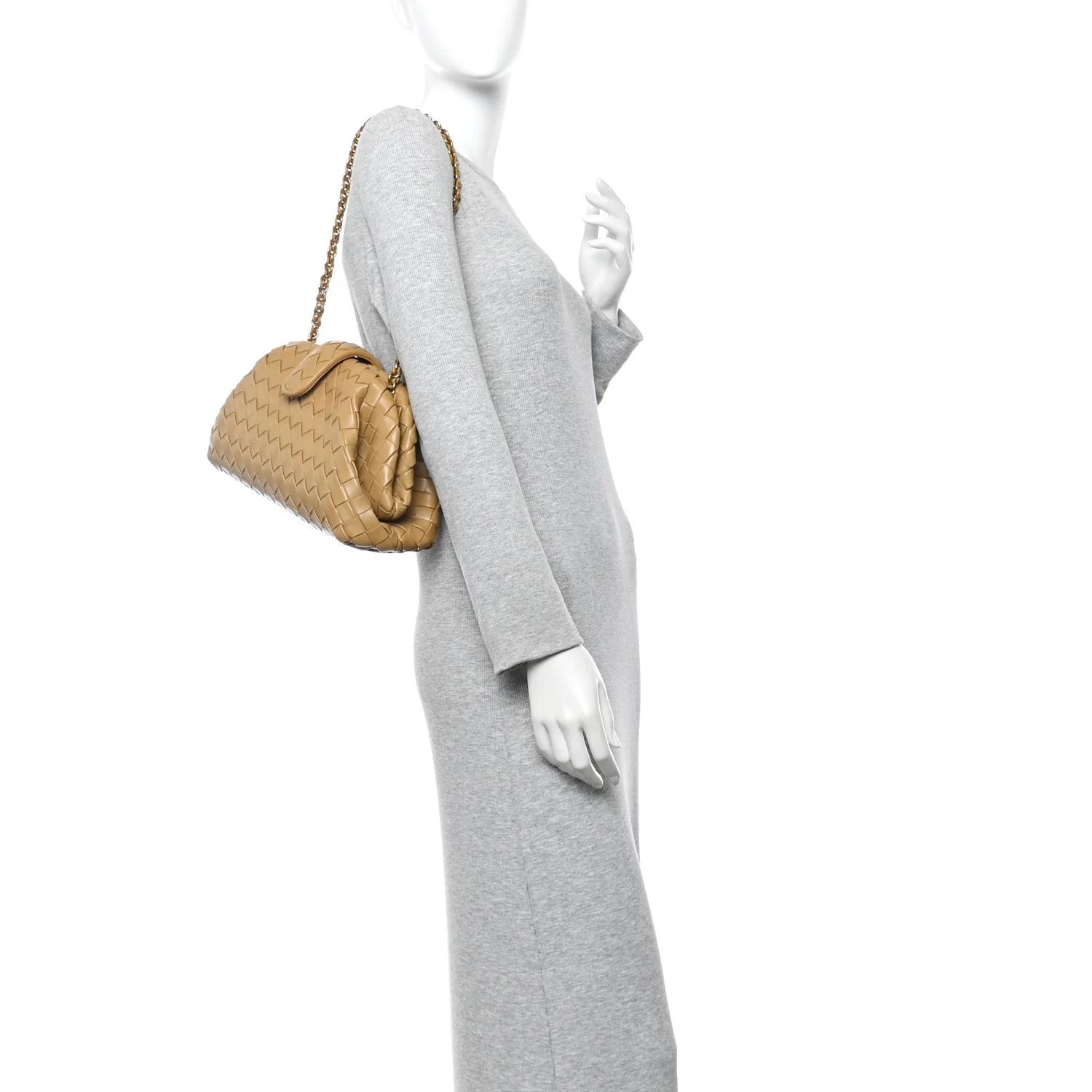 Nappa Intrecciato Teen The Lauren 1980 Clutch With Chain Praline - Image 2