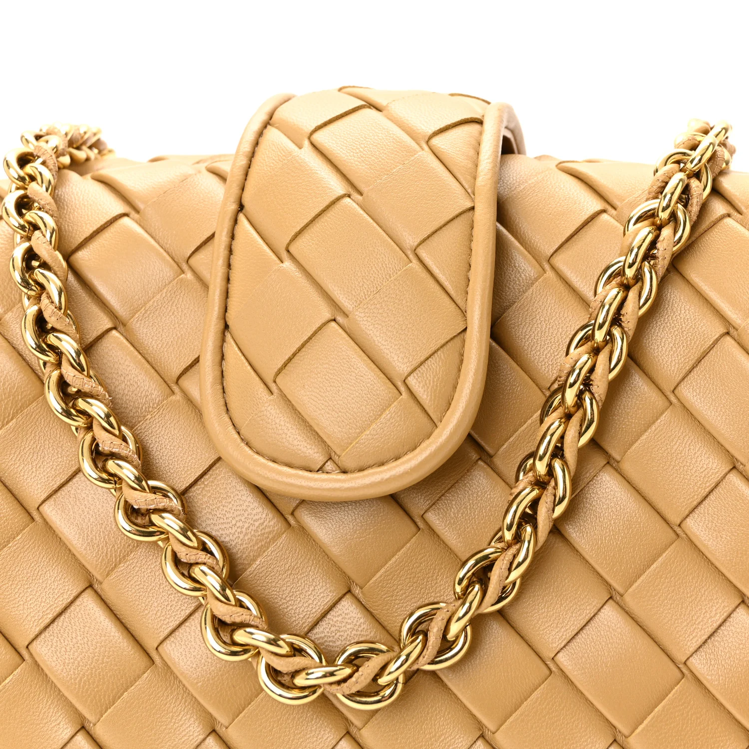 Nappa Intrecciato Teen The Lauren 1980 Clutch With Chain Praline - Image 7