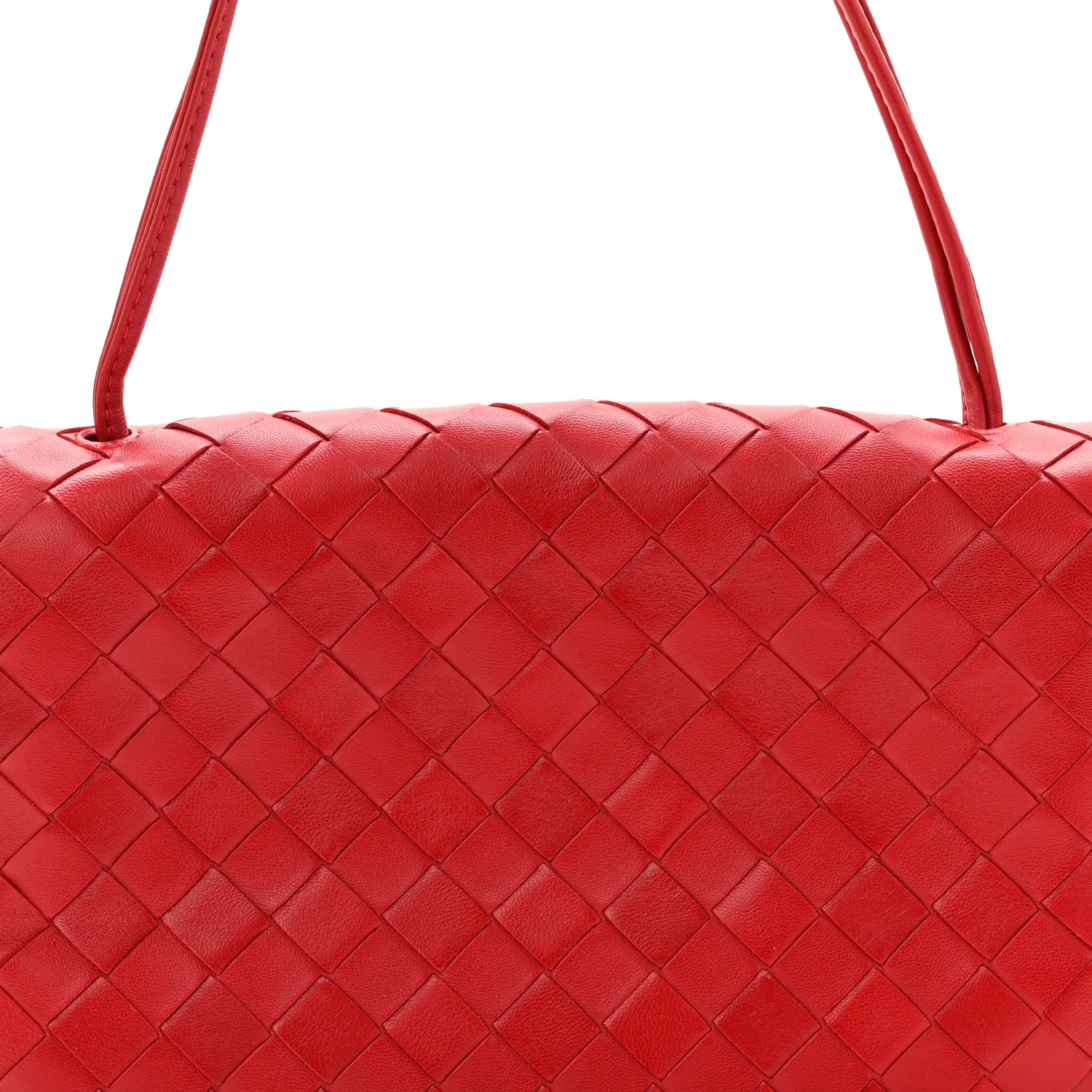 Nappa Intrecciato Trio Pouch On Strap Red - Image 8
