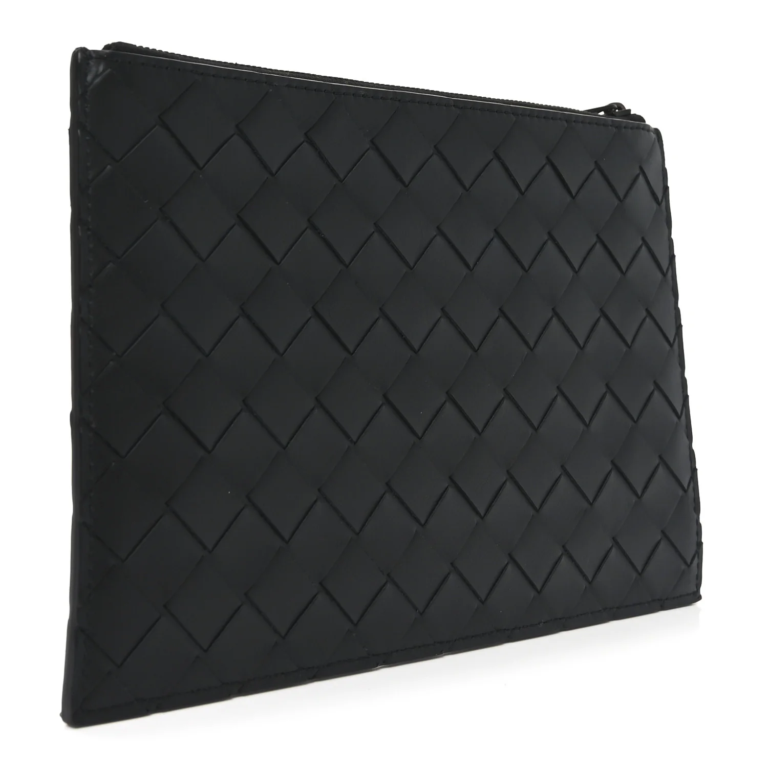 Nappa Intrecciato Wristlet Zip Wallet Black - Image 3