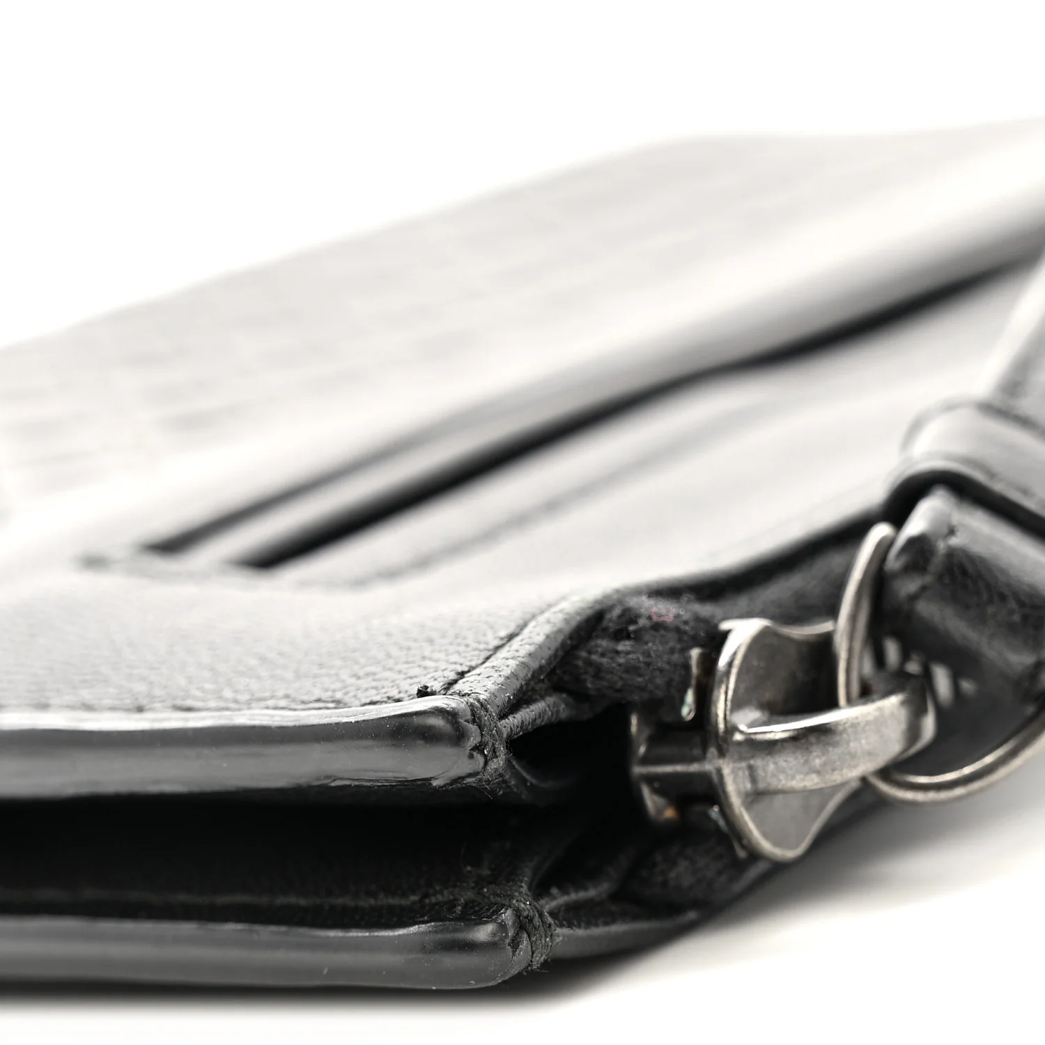 Nappa Intrecciato Wristlet Zip Wallet Black - Image 9
