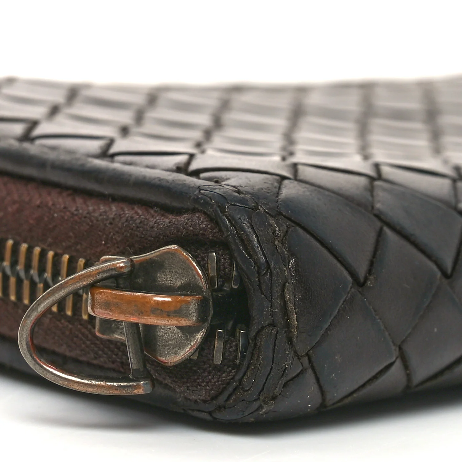 Nappa Intrecciato Zip Around Wallet Brown - Image 10