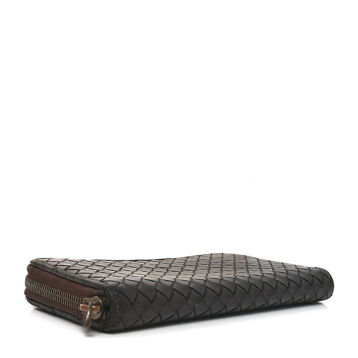 Nappa Intrecciato Zip Around Wallet Brown - Image 4