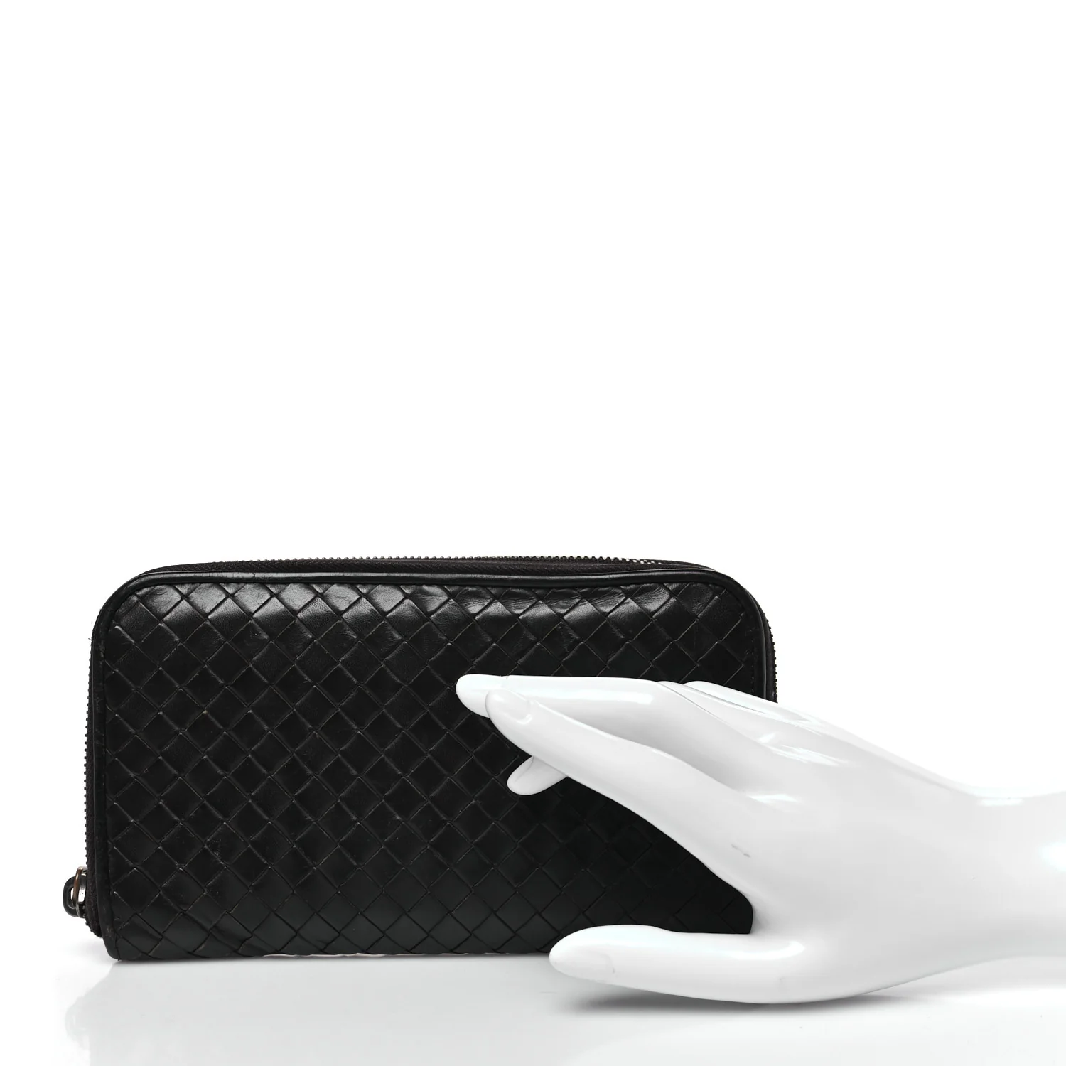 Nappa Intrecciato Zip Around Wallet Ebano - Image 2
