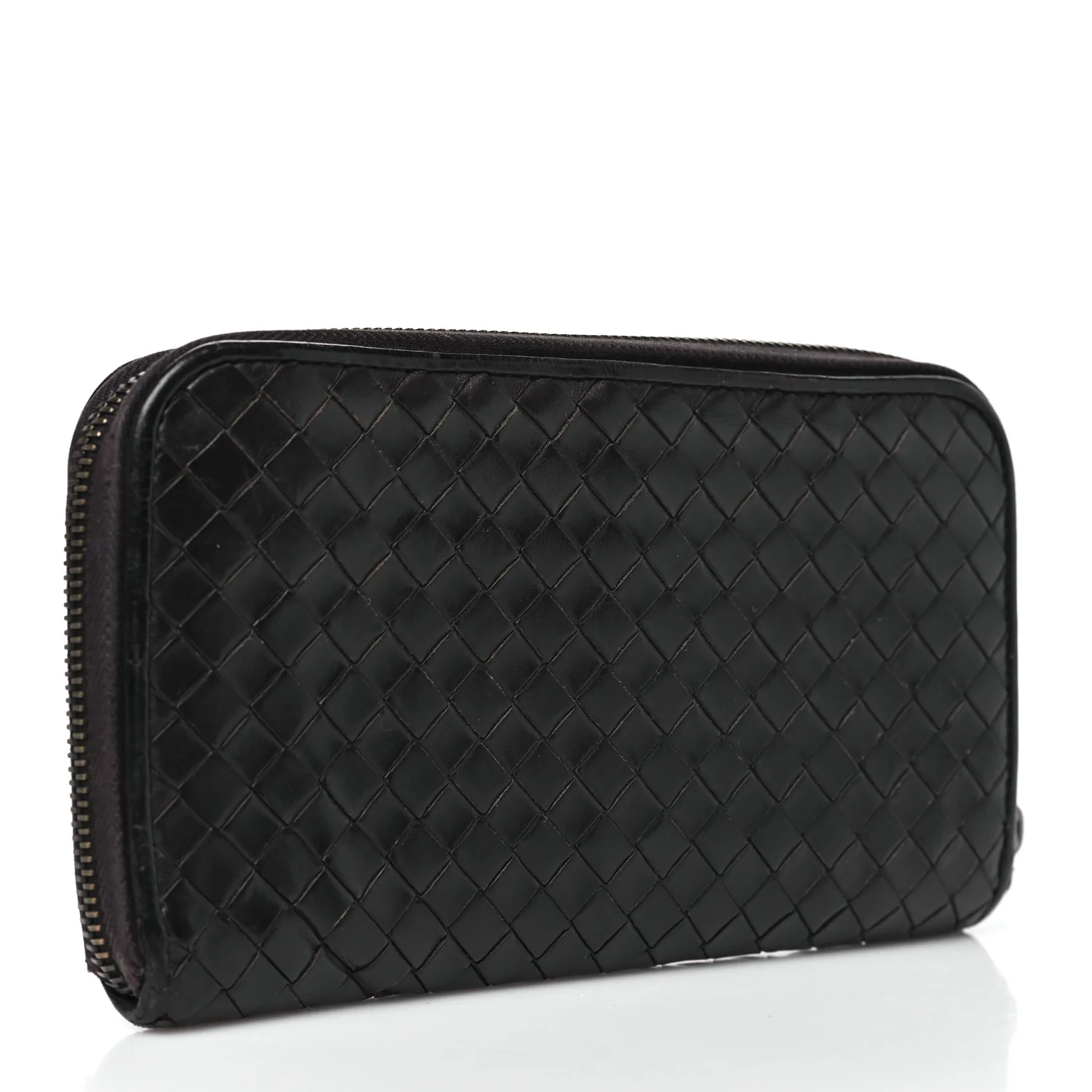 Nappa Intrecciato Zip Around Wallet Ebano - Image 3