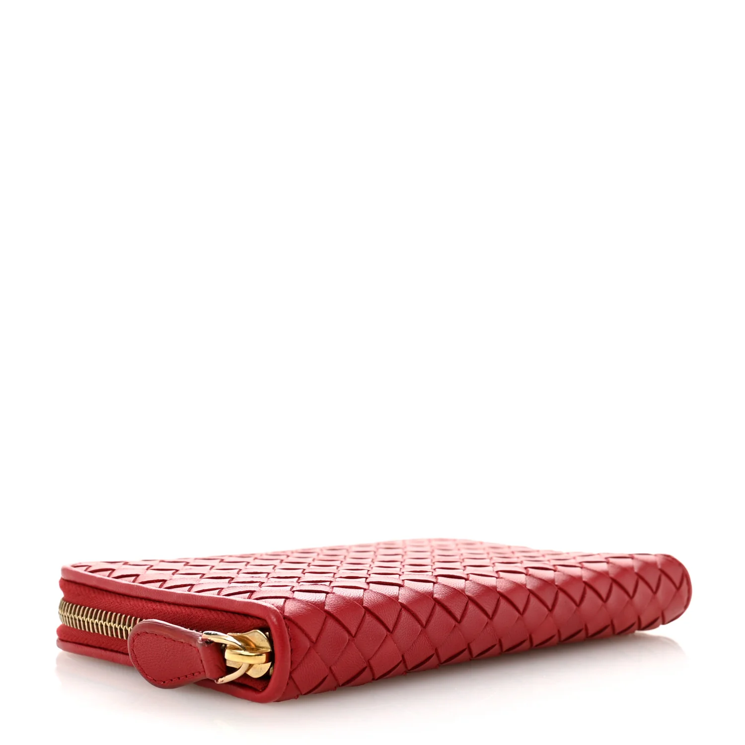 Nappa Intrecciato Zip Around Wallet Red - Image 4