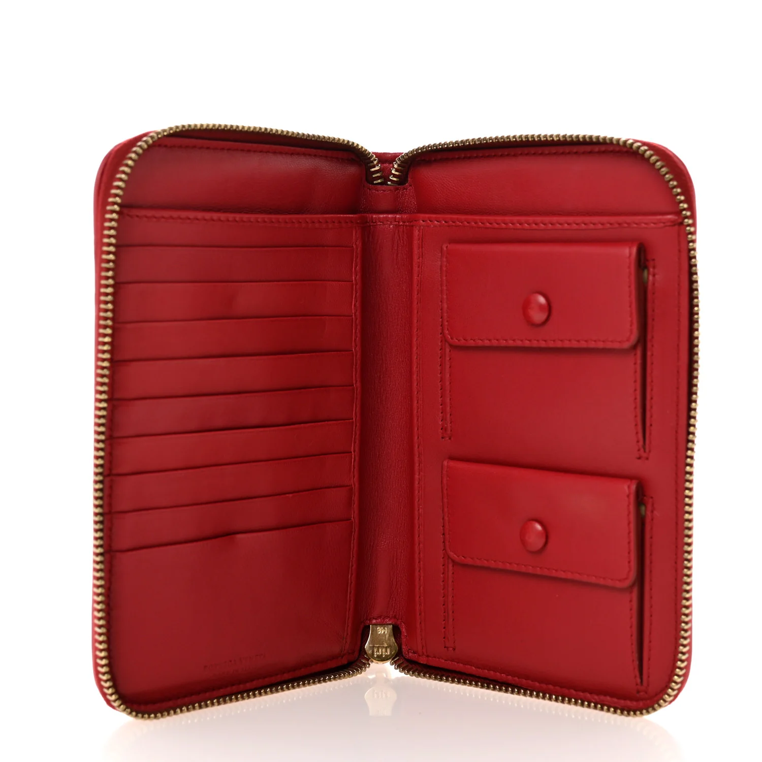 Nappa Intrecciato Zip Around Wallet Red - Image 5