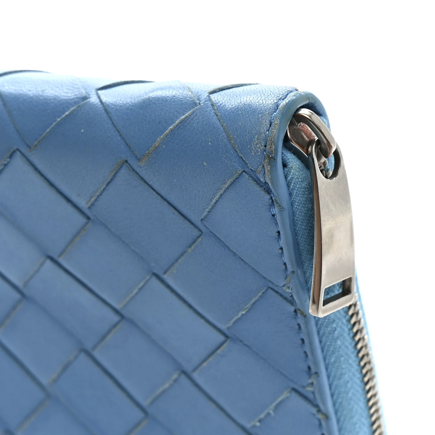 Nappa Intrecciato Zip Around Wallet Sky Blue - Image 11