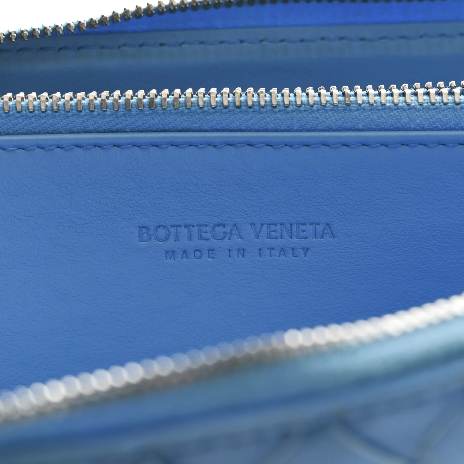 Nappa Intrecciato Zip Around Wallet Sky Blue - Image 6