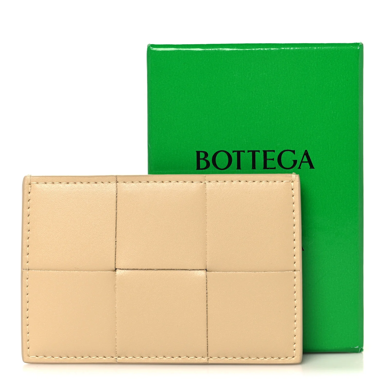 Nappa Intreccio Cassette Credit Card Holder Porridge - Image 7
