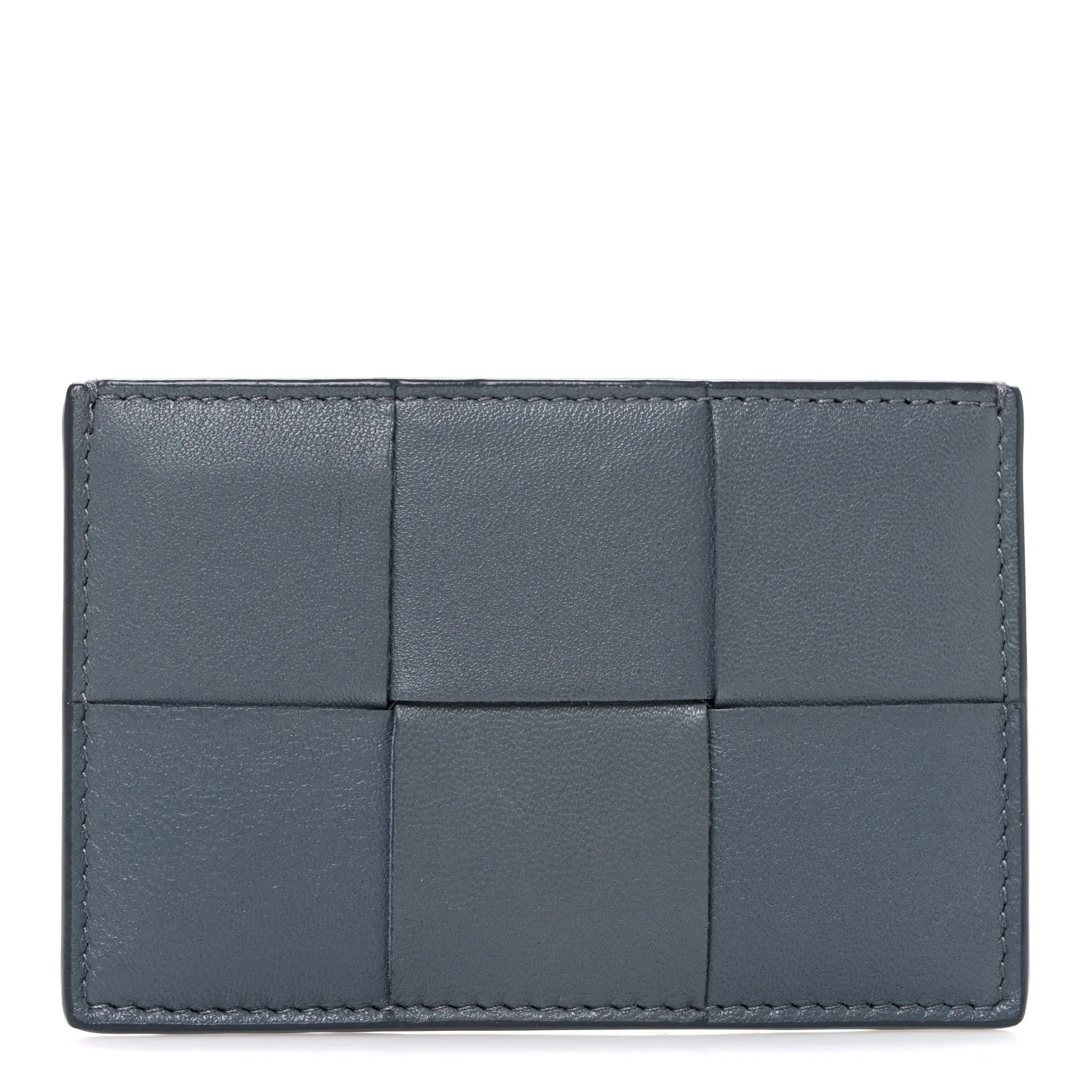 Nappa Intreccio Cassette Credit Card Holder Thunder